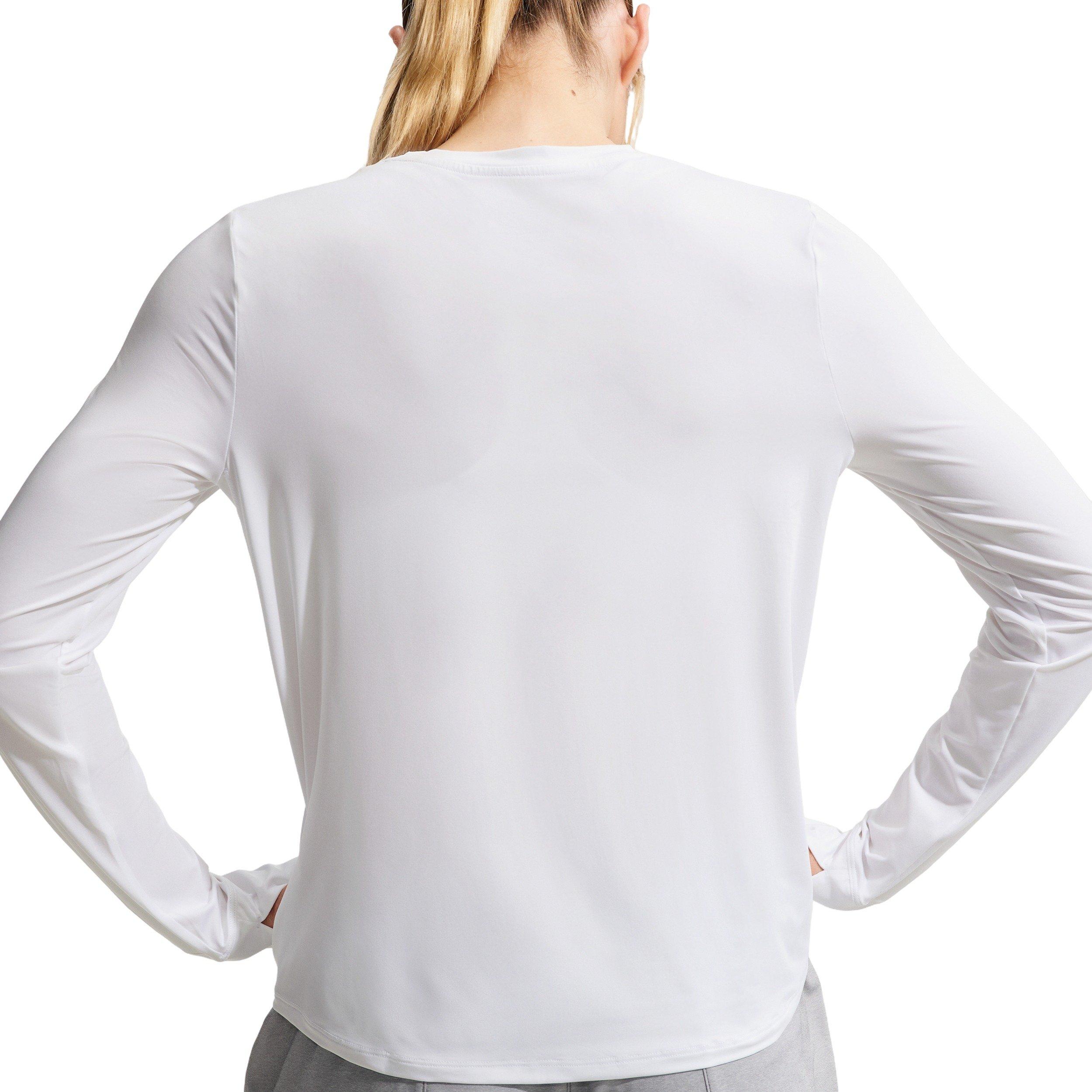 Nike Women's One Classic Dri-FIT Long-Sleeve Top - White - WHITE Thumbnail View 2