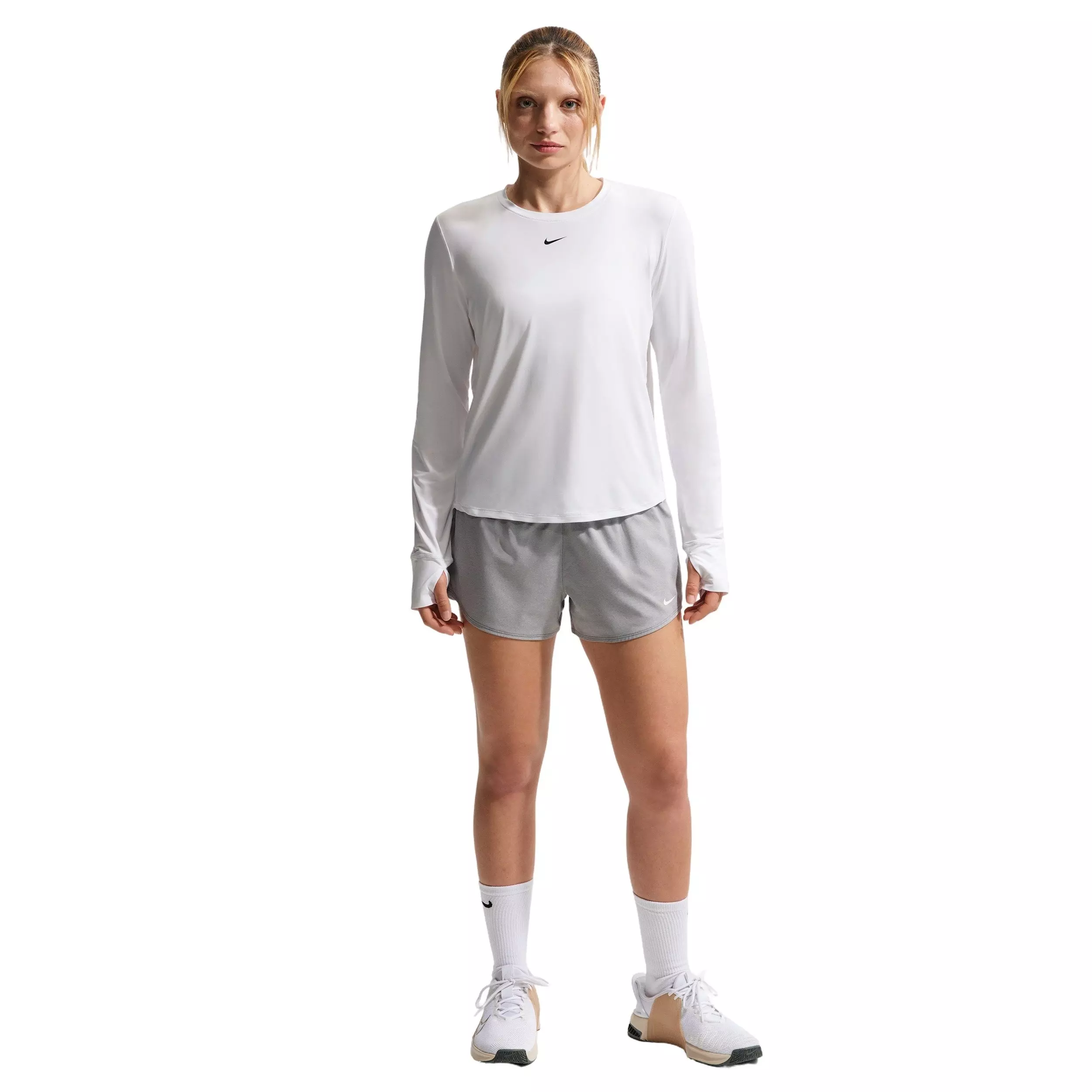 Nike Women's One Classic Dri-FIT Long-Sleeve Top - White - WHITE