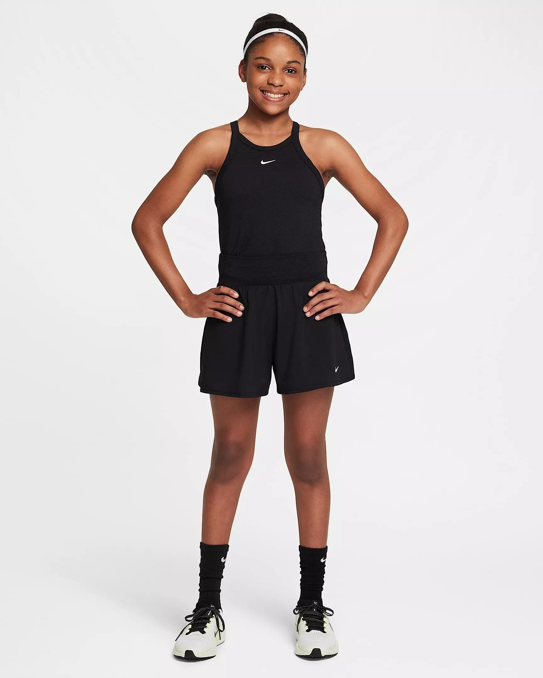 Nike Big Girls' Dri-FIT FM Shorts - BLACK