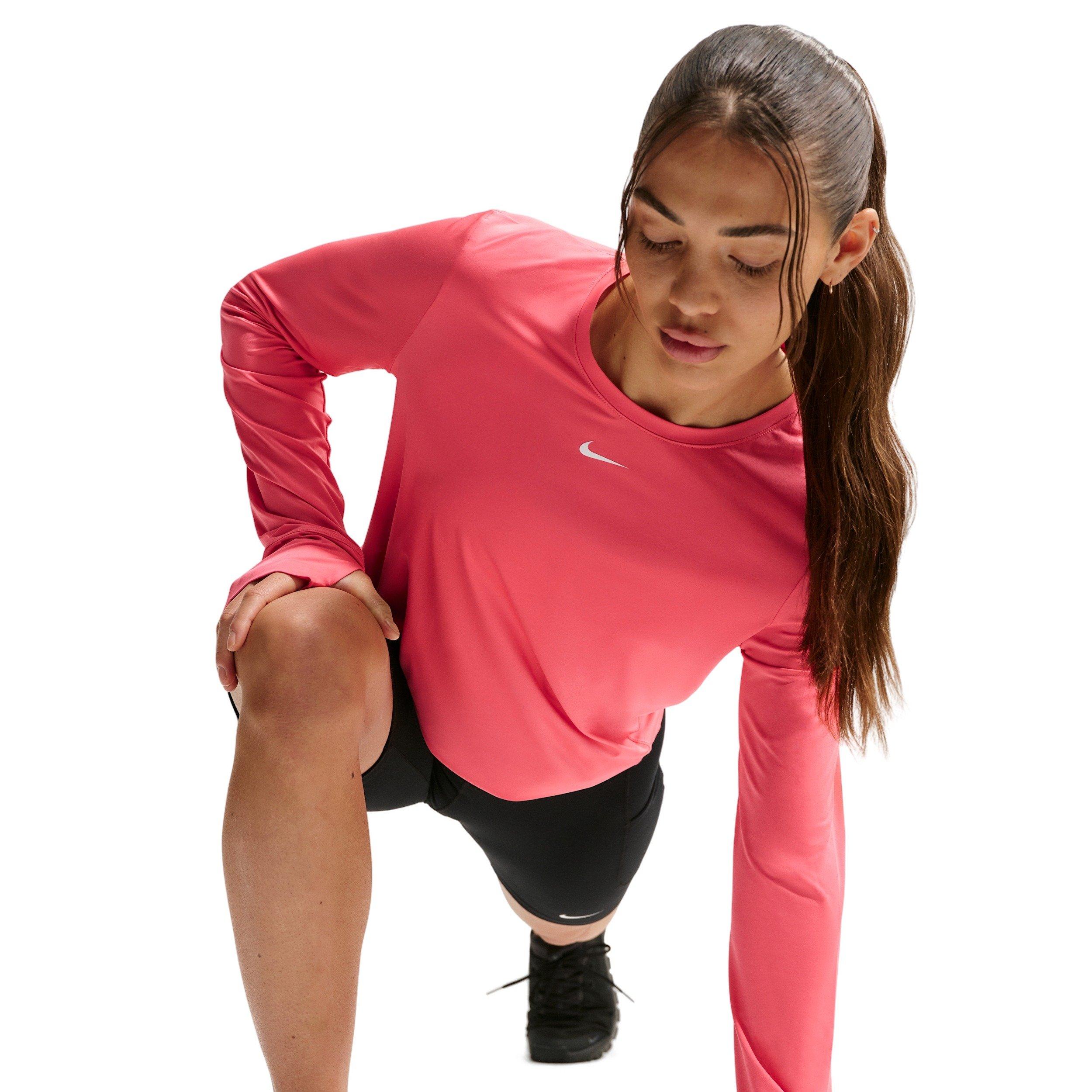 Nike Women's One Classic Dri-FIT Long-Sleeve Top -Coral - CORAL Thumbnail View 3