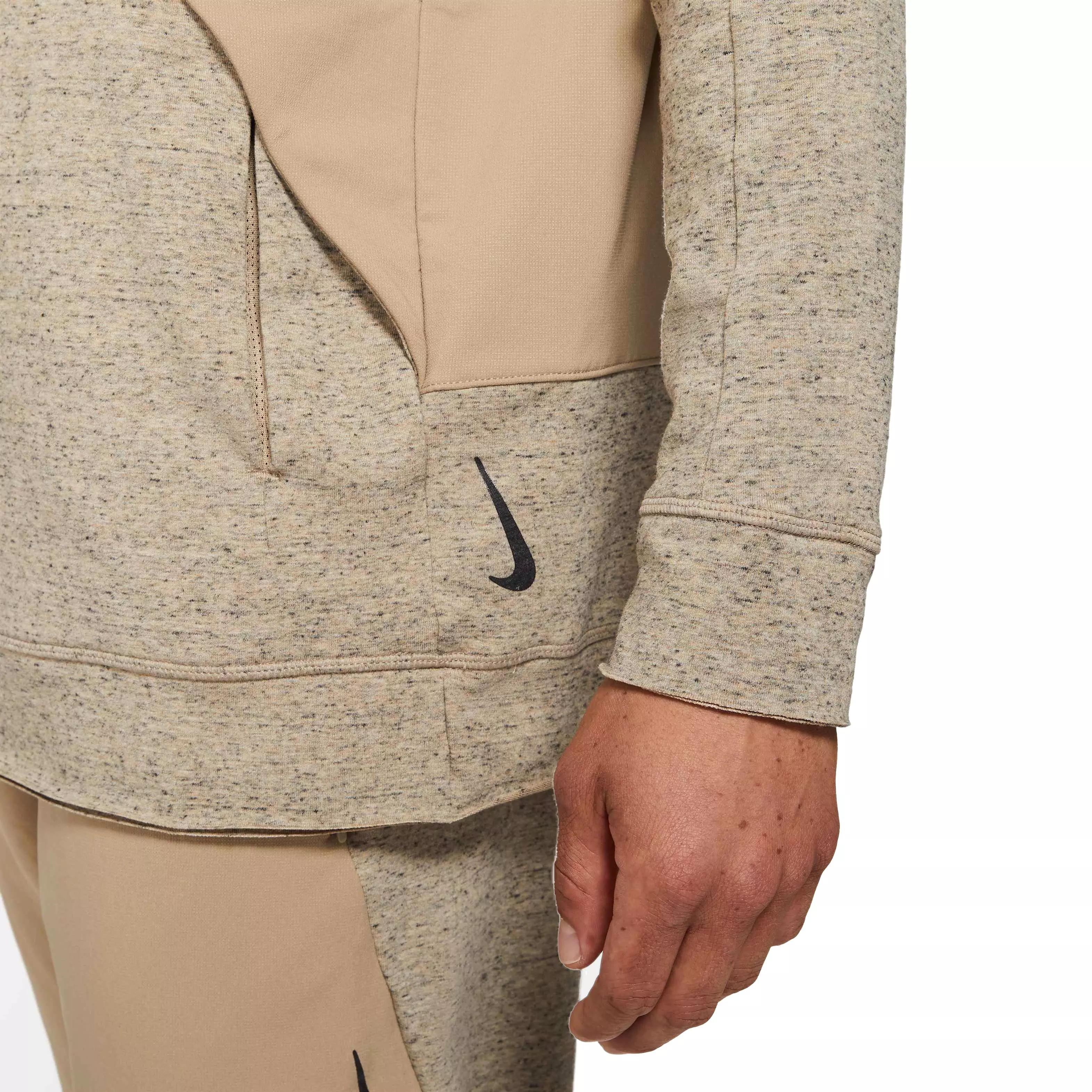 Nike Men's Beige Dri-FIT Yoga Jacket - BROWN