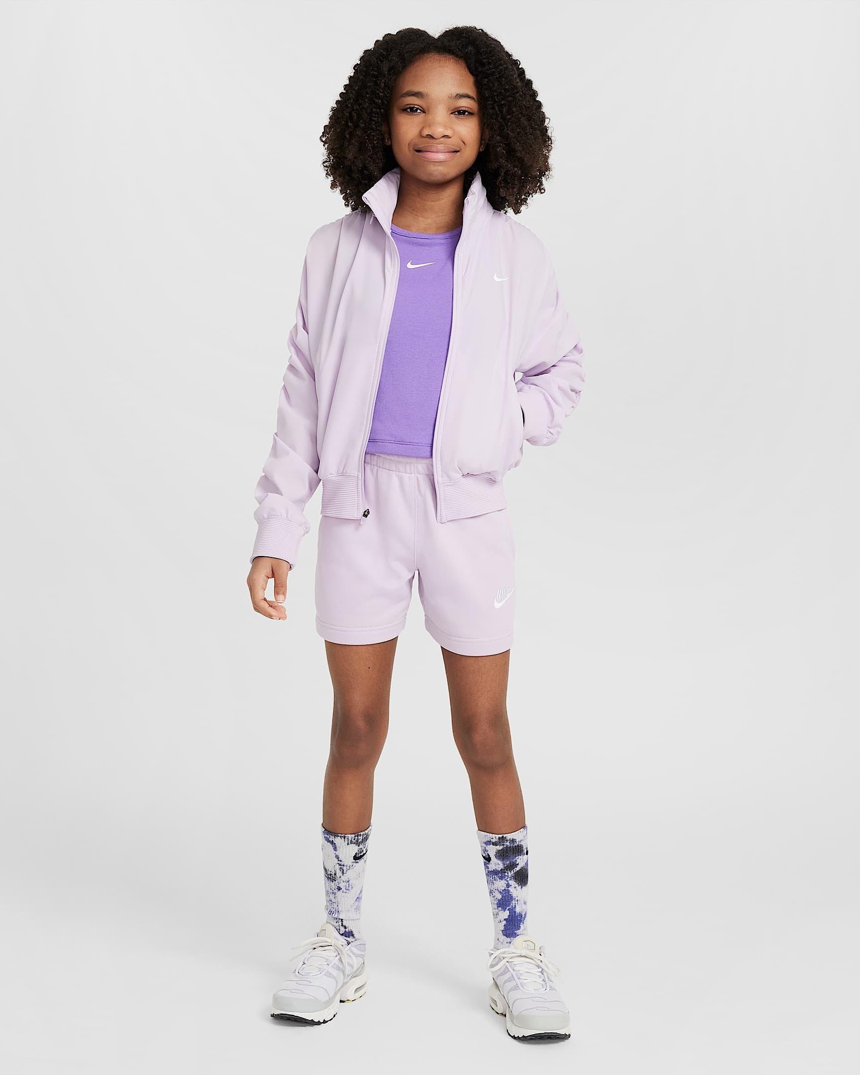 Nike Big Girls' Dri-FIT Lightweight FM Jacket - PURPLE Thumbnail View 8