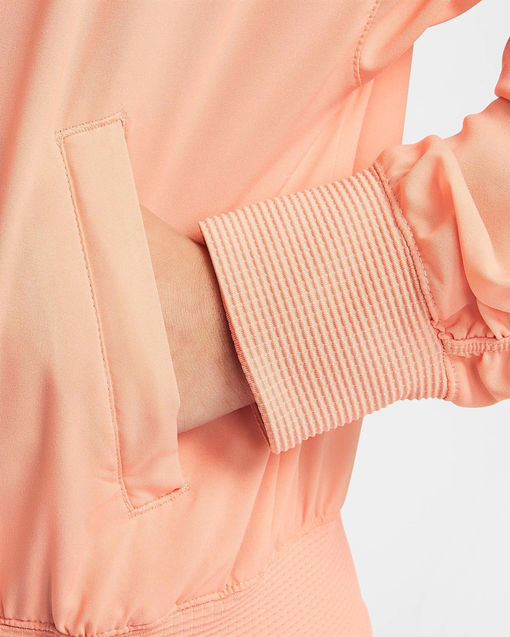 Nike Big Girls' Dri-FIT Lightweight FM Jacket - ORANGE Thumbnail View 5