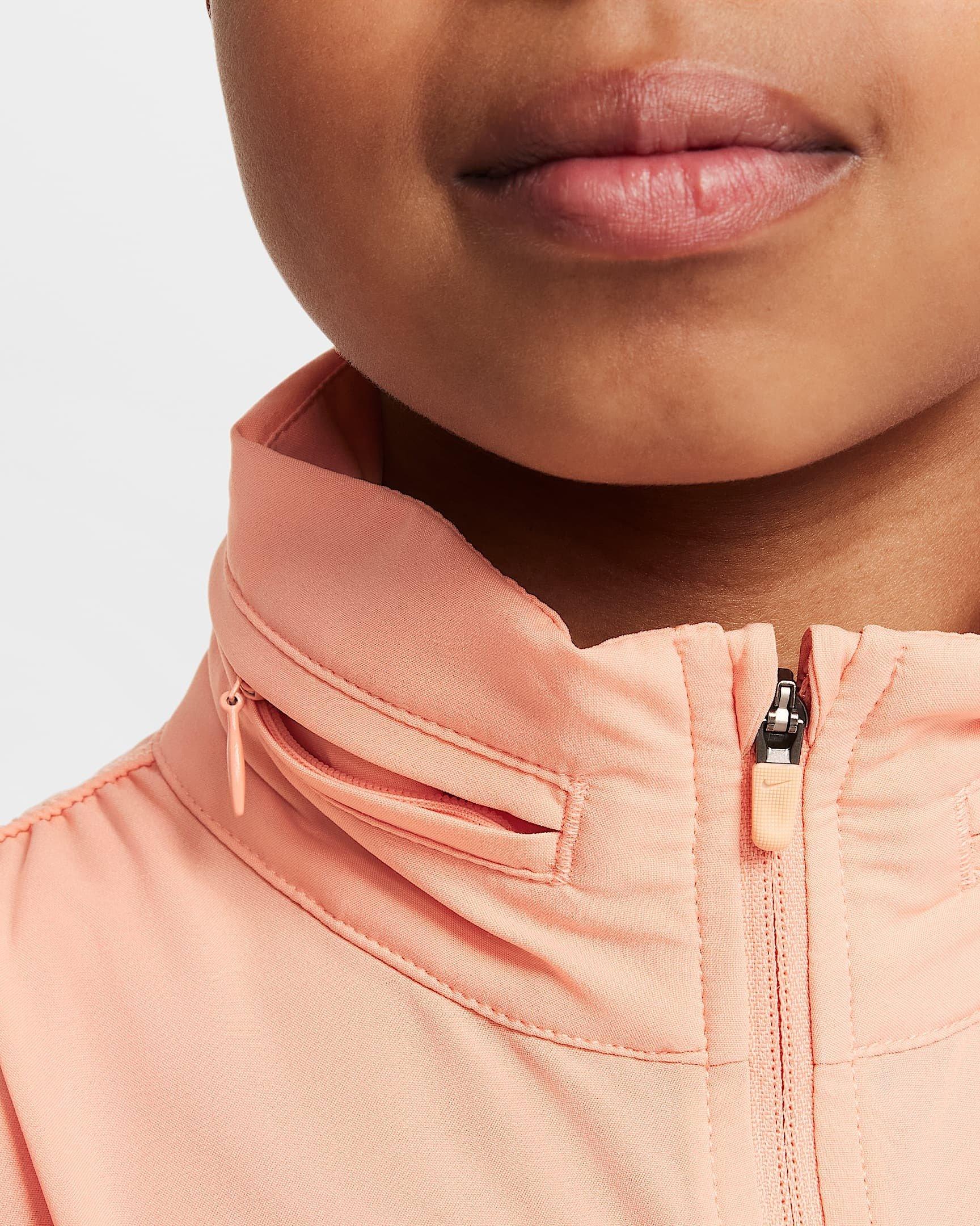 Nike Big Girls' Dri-FIT Lightweight FM Jacket - ORANGE Thumbnail View 6