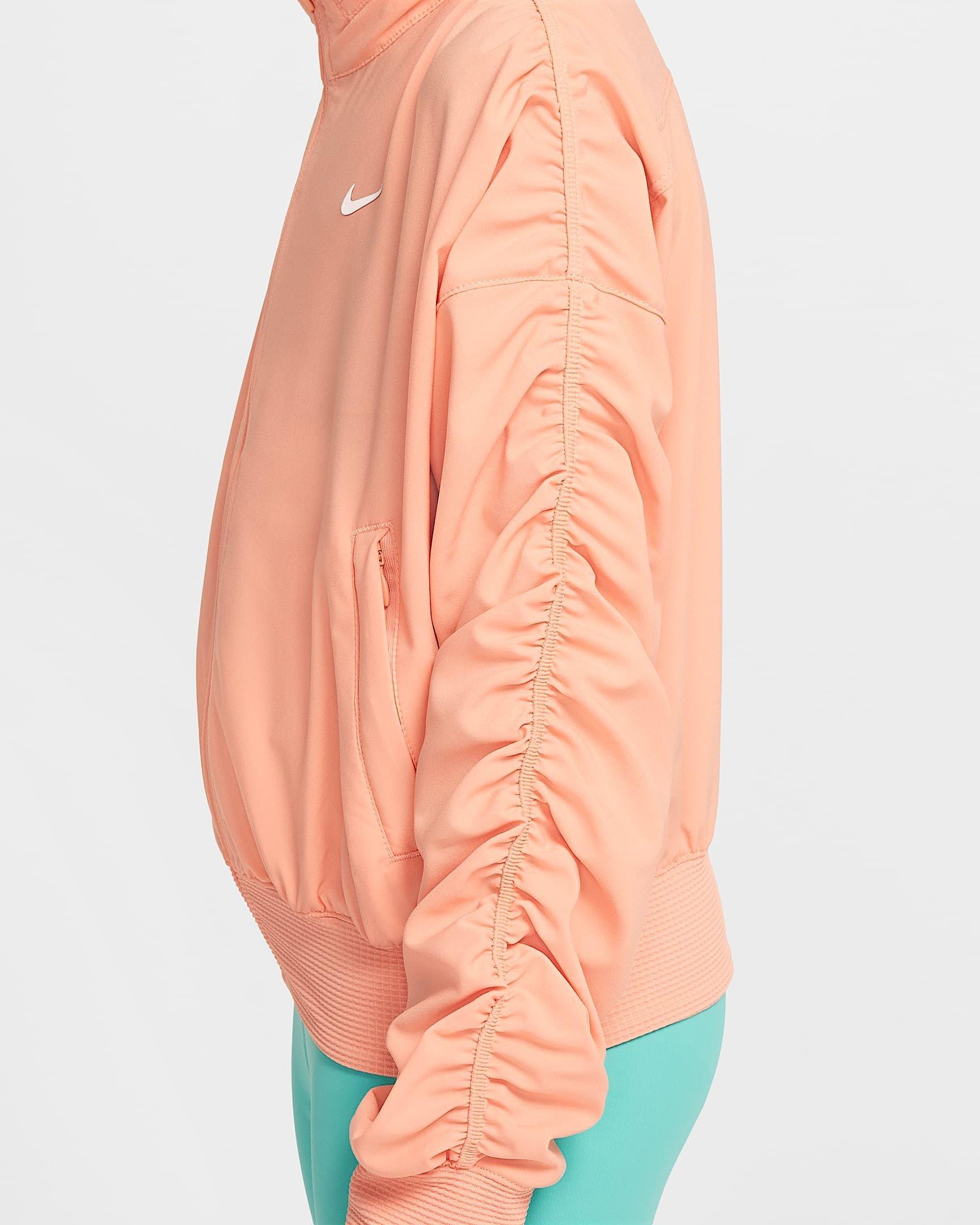Nike Big Girls' Dri-FIT Lightweight FM Jacket - ORANGE Thumbnail View 7