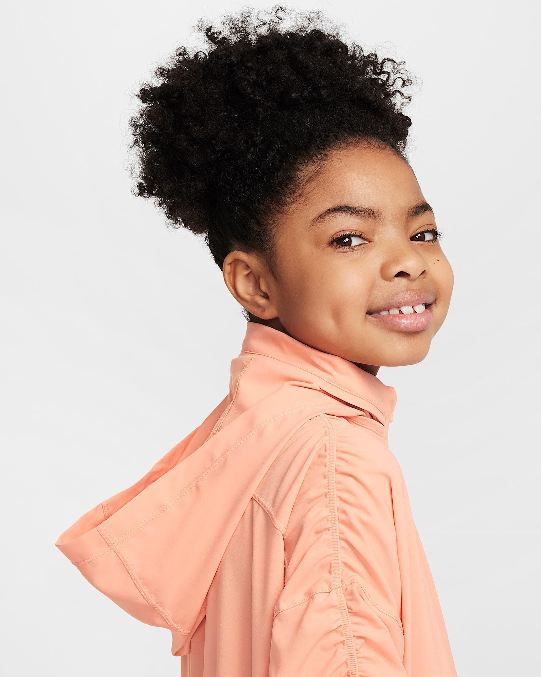 Nike Big Girls' Dri-FIT Lightweight FM Jacket - ORANGE Thumbnail View 8