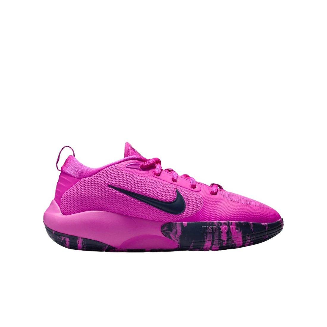 Nike IsoFly "Fire Pink/Midnight Navy" Grade School Girls' Basketball Shoe - PINK/NAVY Thumbnail View 1
