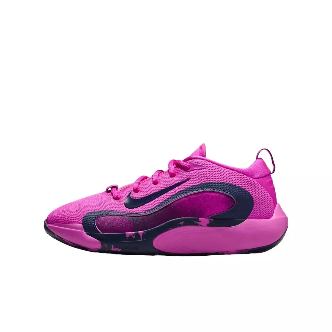 Nike IsoFly "Fire Pink/Midnight Navy" Grade School Girls' Basketball Shoe - PINK/NAVY