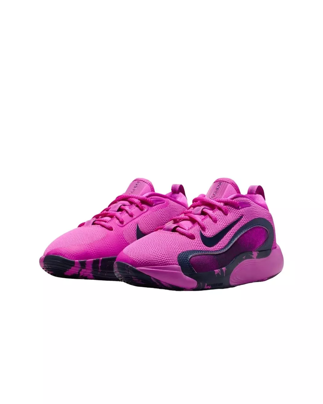 Nike IsoFly "Fire Pink/Midnight Navy" Grade School Girls' Basketball Shoe - PINK/NAVY