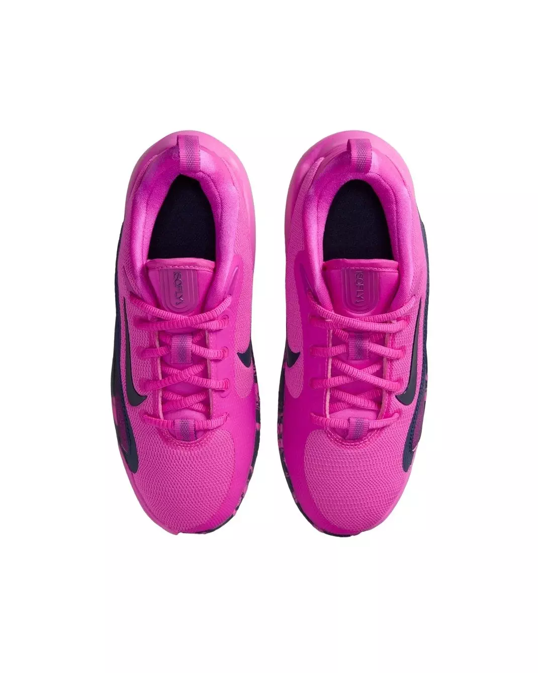Nike IsoFly "Fire Pink/Midnight Navy" Grade School Girls' Basketball Shoe - PINK/NAVY