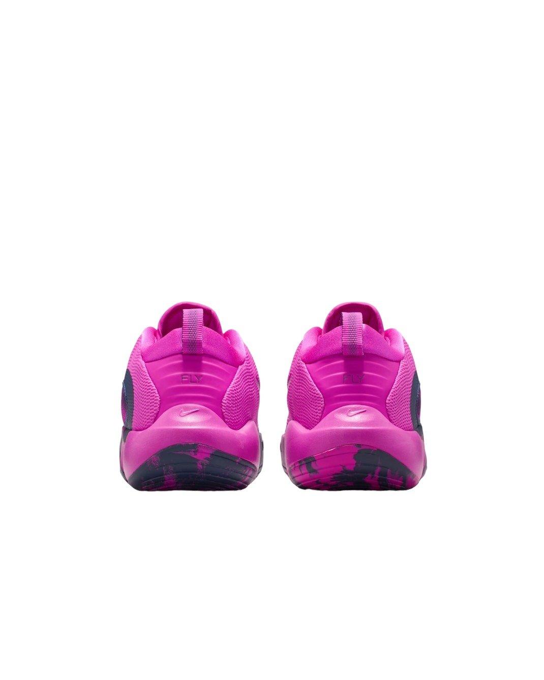Nike IsoFly "Fire Pink/Midnight Navy" Grade School Girls' Basketball Shoe - PINK/NAVY Thumbnail View 5