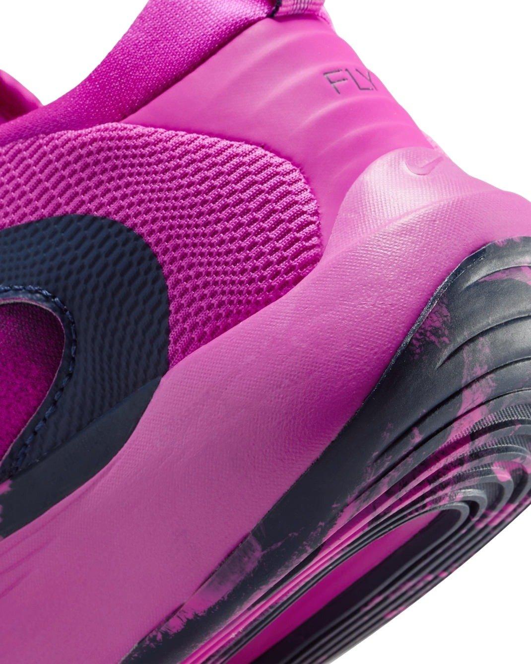 Nike IsoFly "Fire Pink/Midnight Navy" Grade School Girls' Basketball Shoe - PINK/NAVY Thumbnail View 8