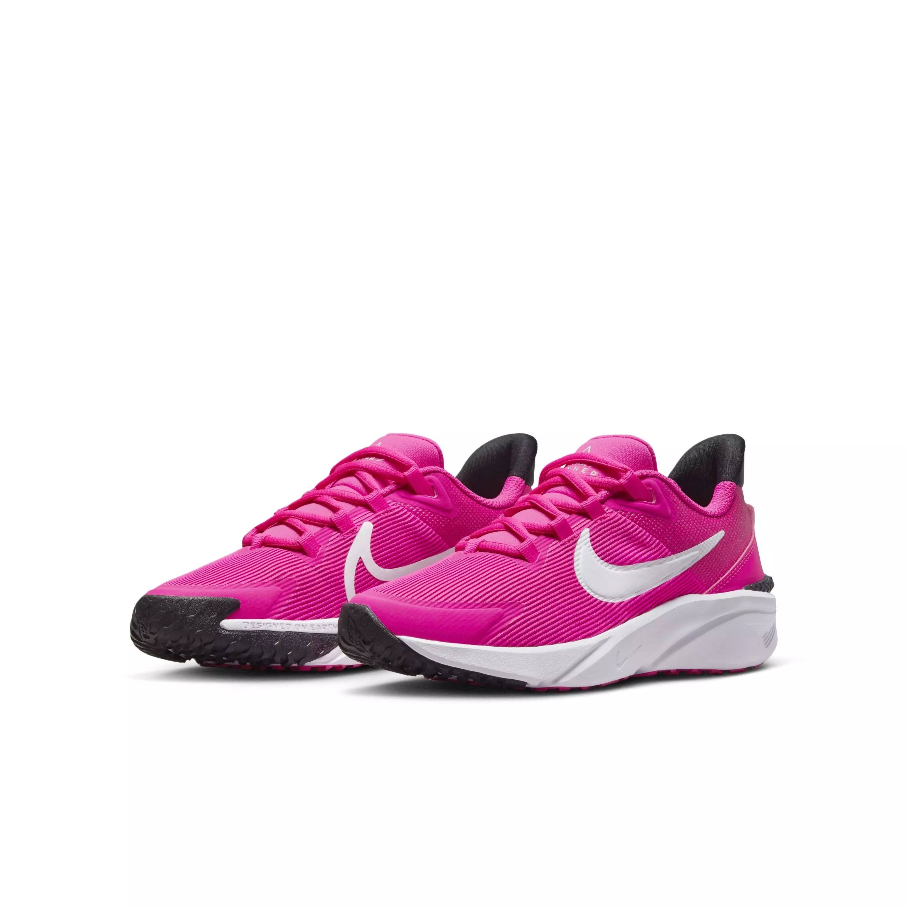 Nike Star Runner 4 "Fierce Pink/Black/Playful Pink/White" Grade School Girls' Shoe - PINK/BLACK/PINK/WHITE