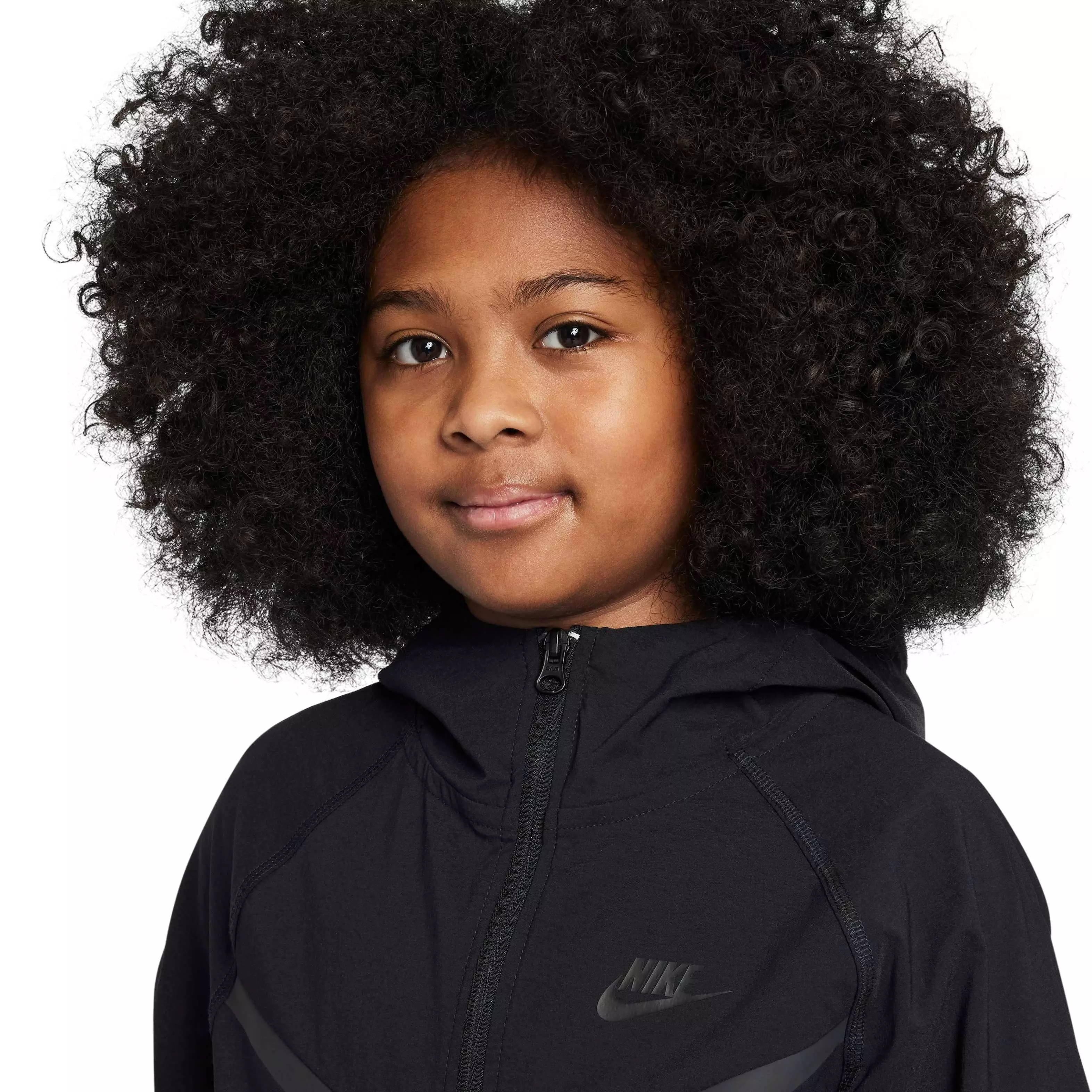 Nike Big Boys' Sportswear Tech Woven Jacket - BLACK