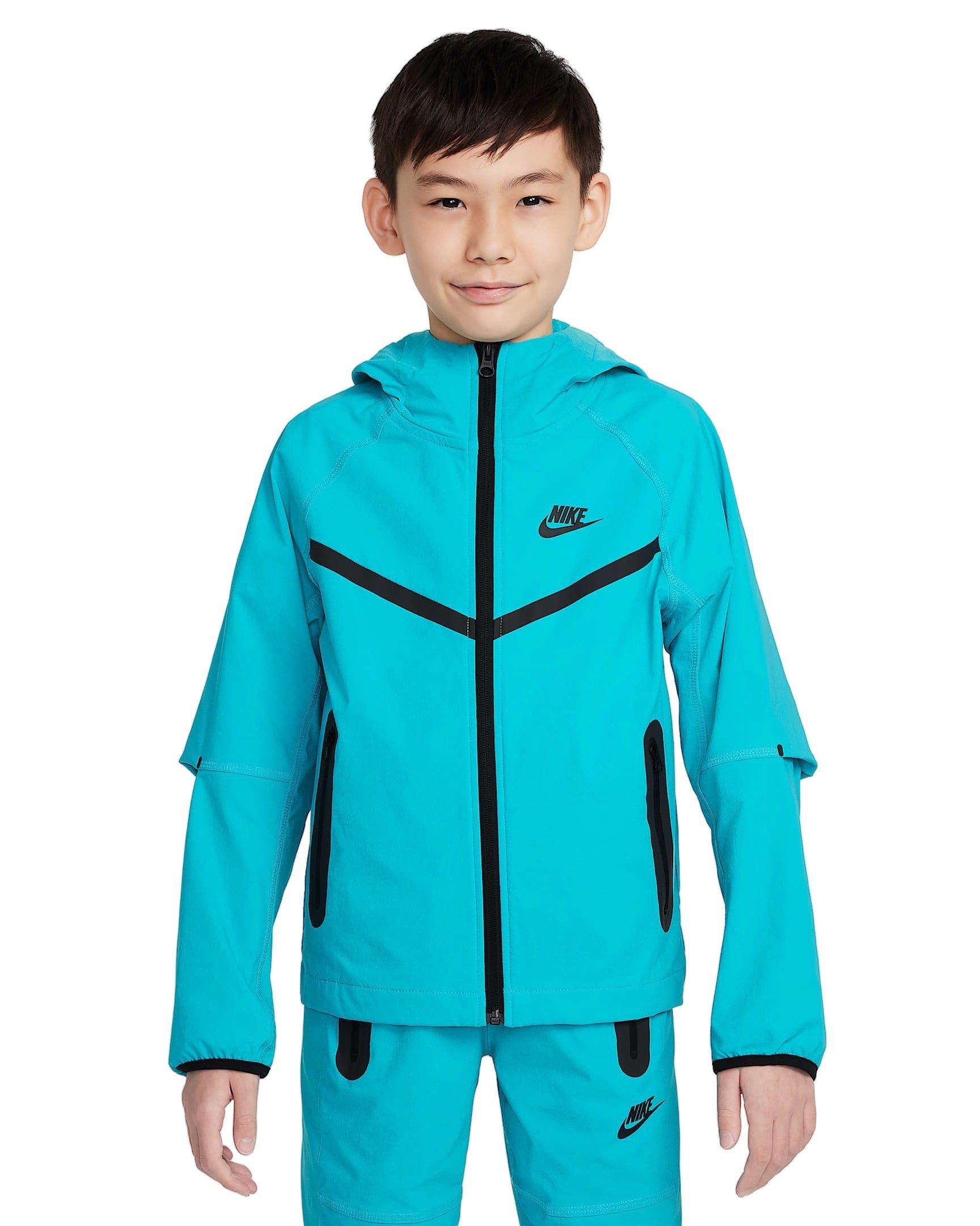 Nike Big Boys' Sportswear Tech Woven Jacket - TURQUOISE  Thumbnail View 1