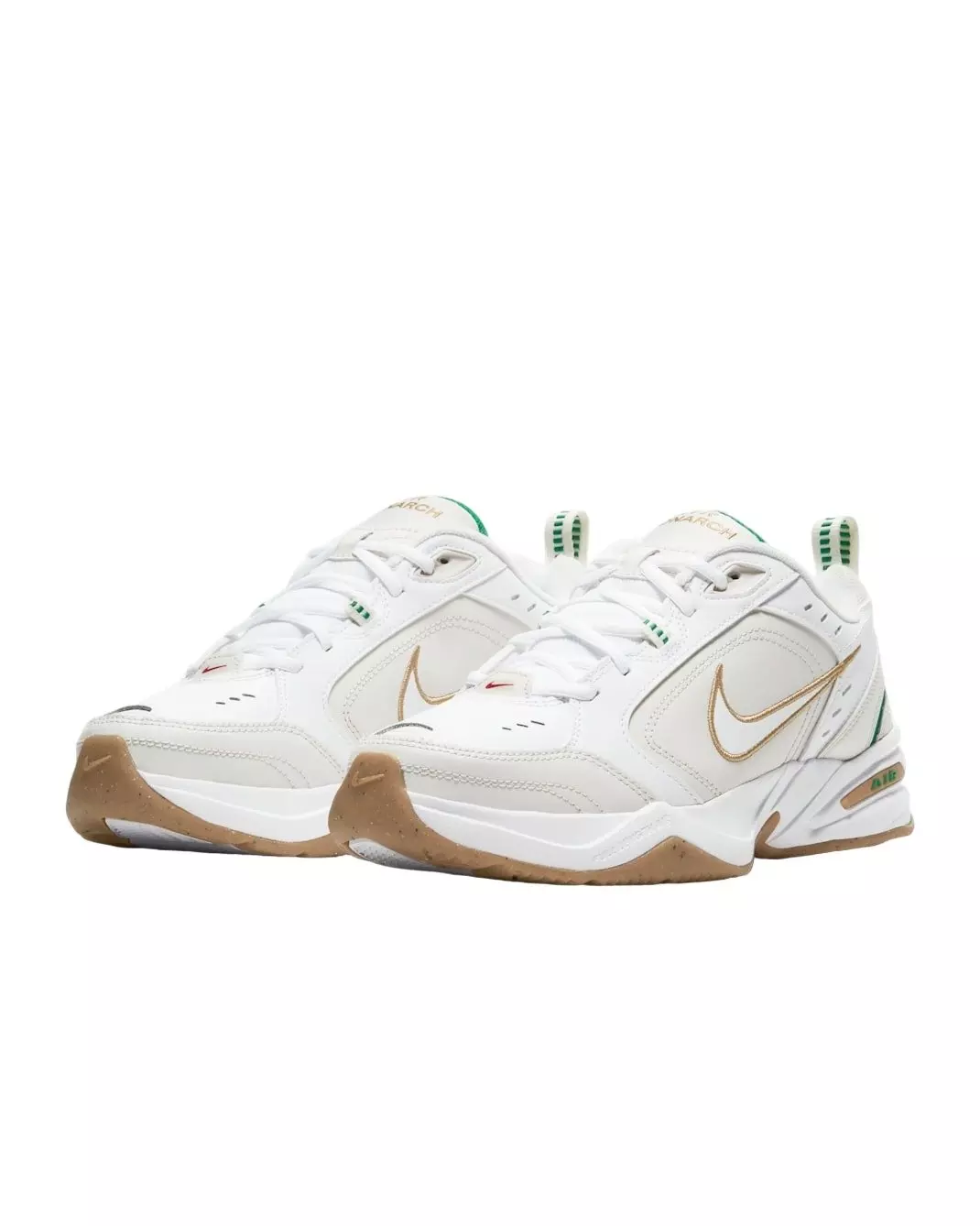 Nike Air Monarch IV "White/Phantom/Lucky Green/Metallic Gold" Men's Training Shoe - WHITE/PHANTOM/GREEN/GOLD