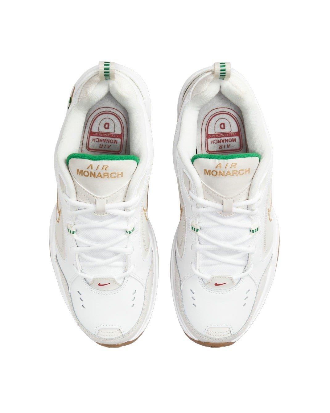 Nike Air Monarch IV "White/Phantom/Lucky Green/Metallic Gold" Men's Training Shoe - WHITE/PHANTOM/GREEN/GOLD Thumbnail View 4