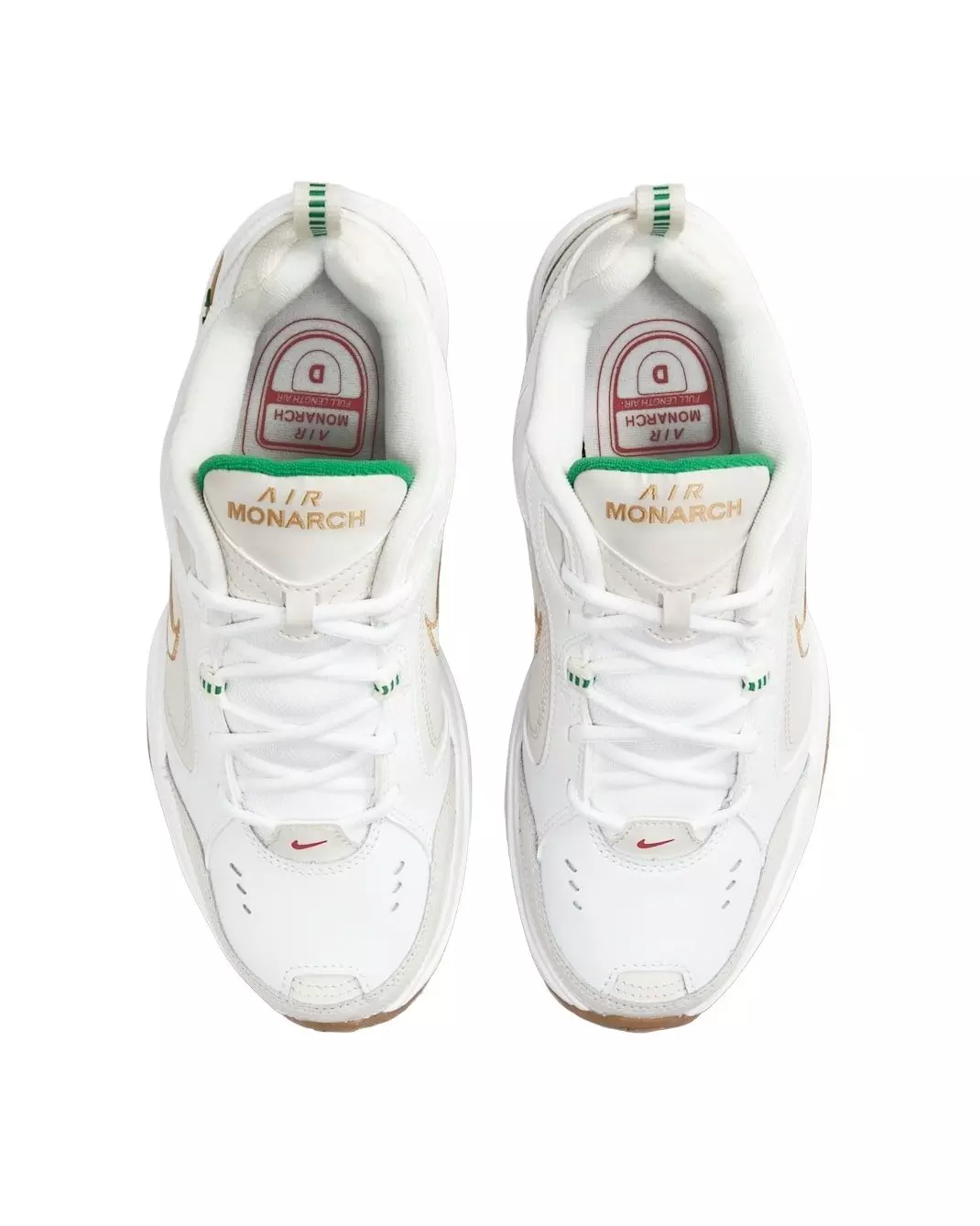 Nike Air Monarch IV "White/Phantom/Lucky Green/Metallic Gold" Men's Training Shoe - WHITE/PHANTOM/GREEN/GOLD