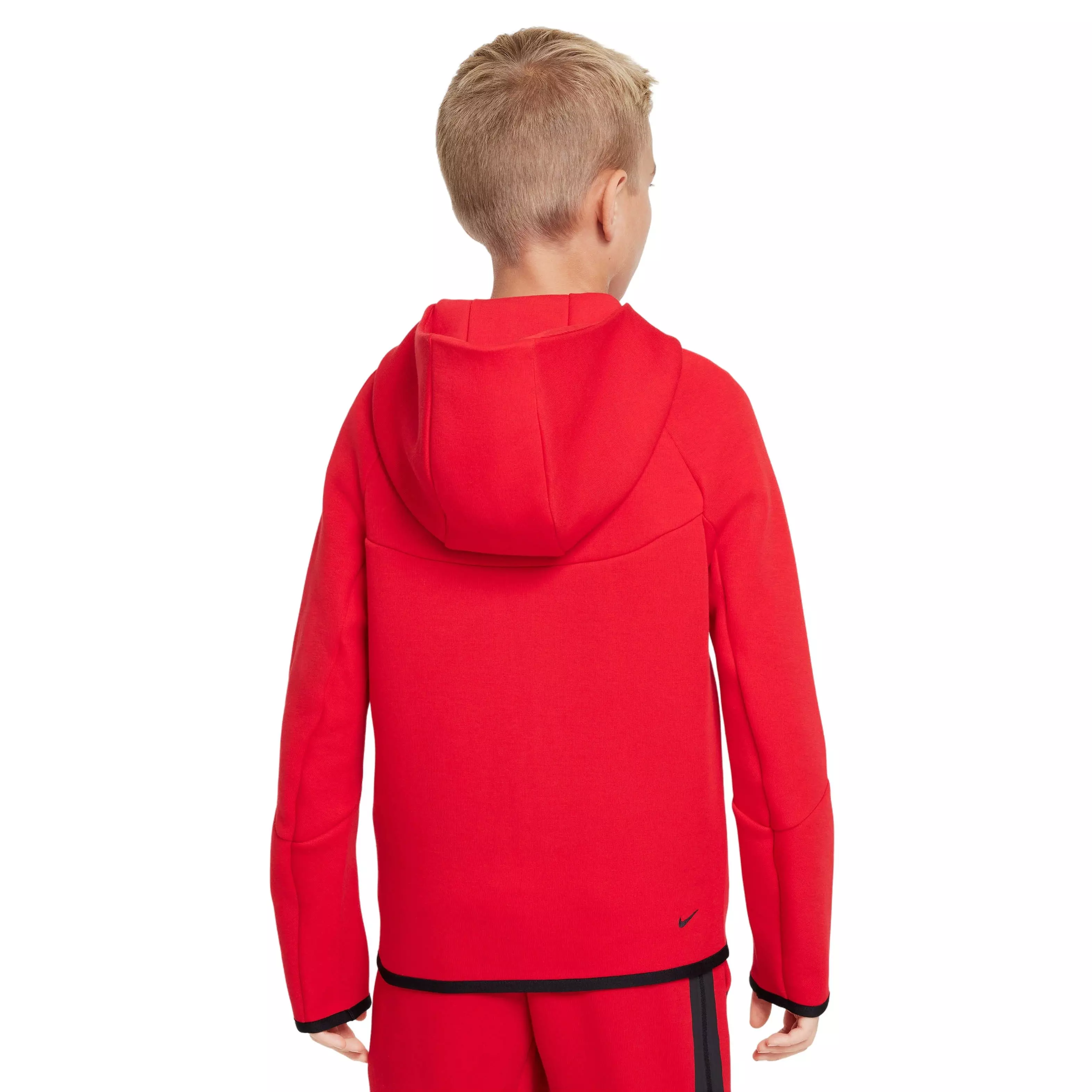 Nike Big Boys' Sportswear Tech Fleece Full-Zip Hooded Jacket - RED