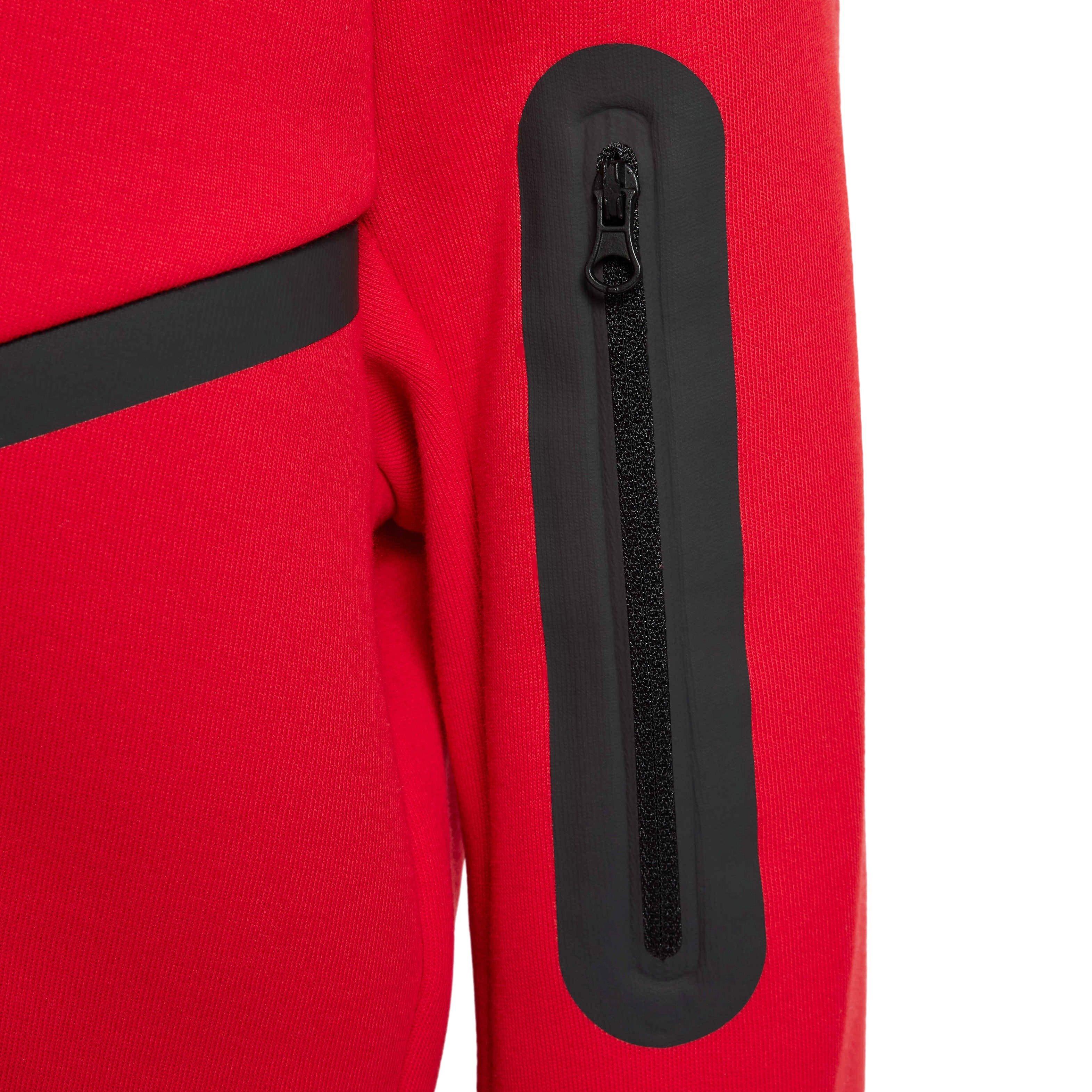 Nike Big Boys' Sportswear Tech Fleece Full-Zip Hooded Jacket - RED Thumbnail View 5