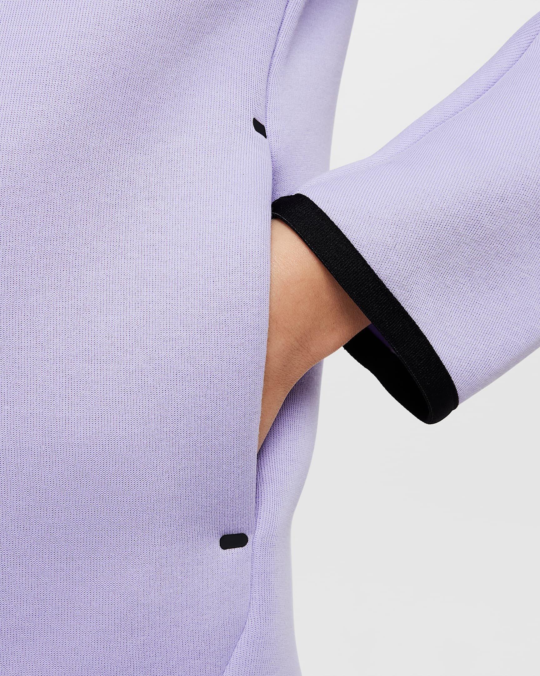 Nike Big Boys' Sportswear Tech Fleece Full-Zip Hooded Jacket - PURPLE Thumbnail View 6