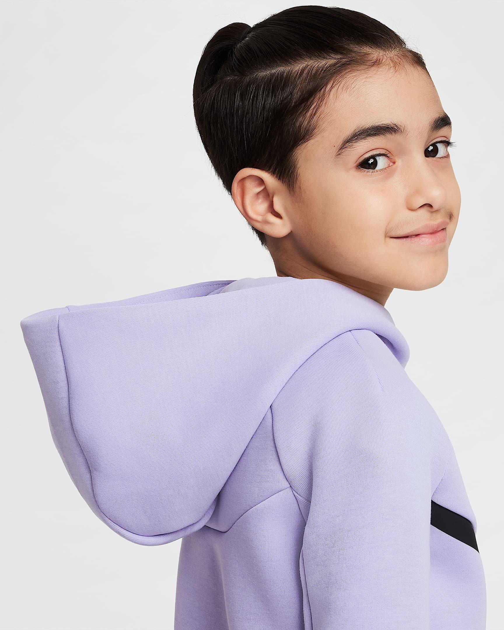 Nike Big Boys' Sportswear Tech Fleece Full-Zip Hooded Jacket - PURPLE Thumbnail View 8