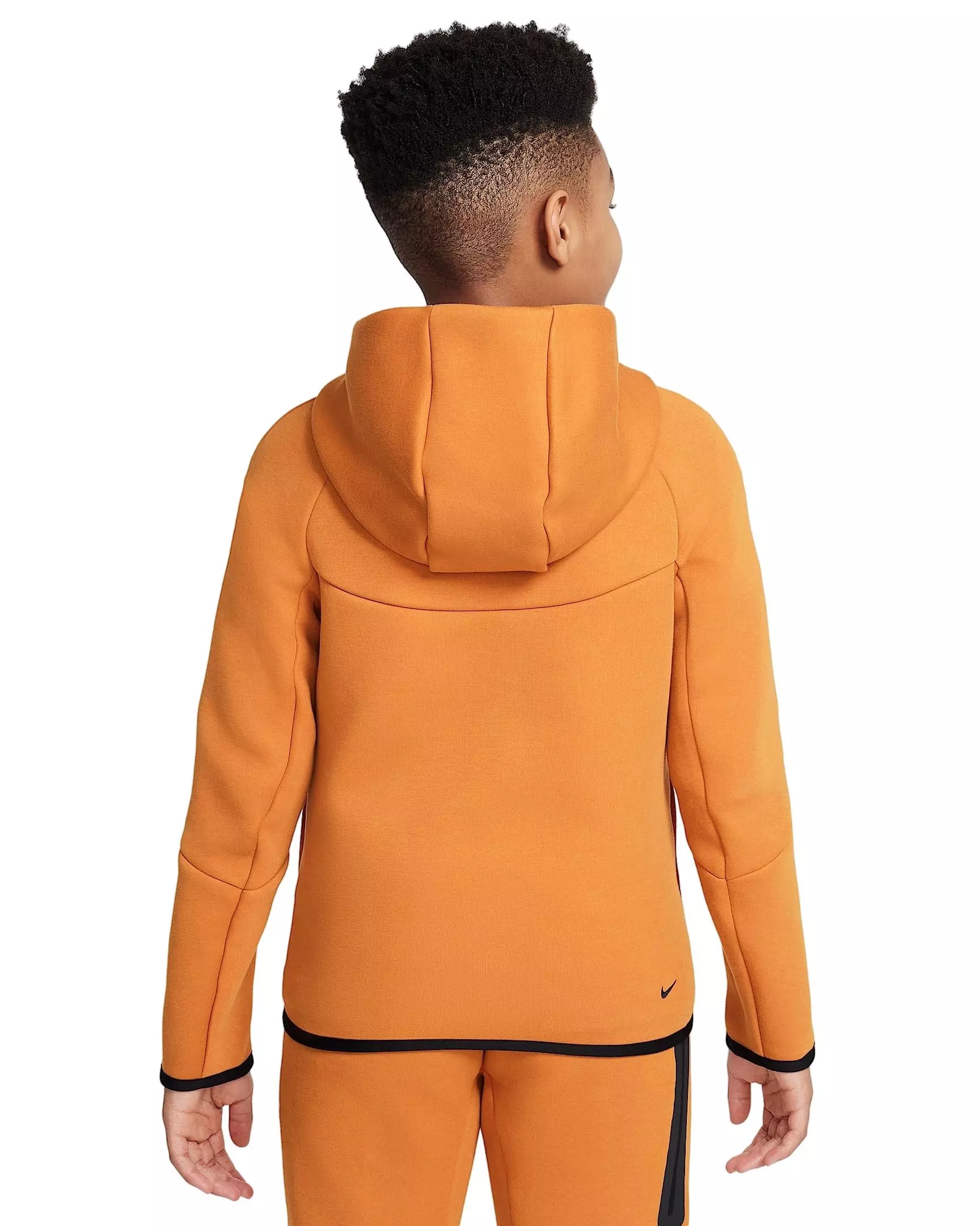 Nike Big Boys' Sportswear Tech Fleece Full-Zip Hooded Jacket - ORANGE