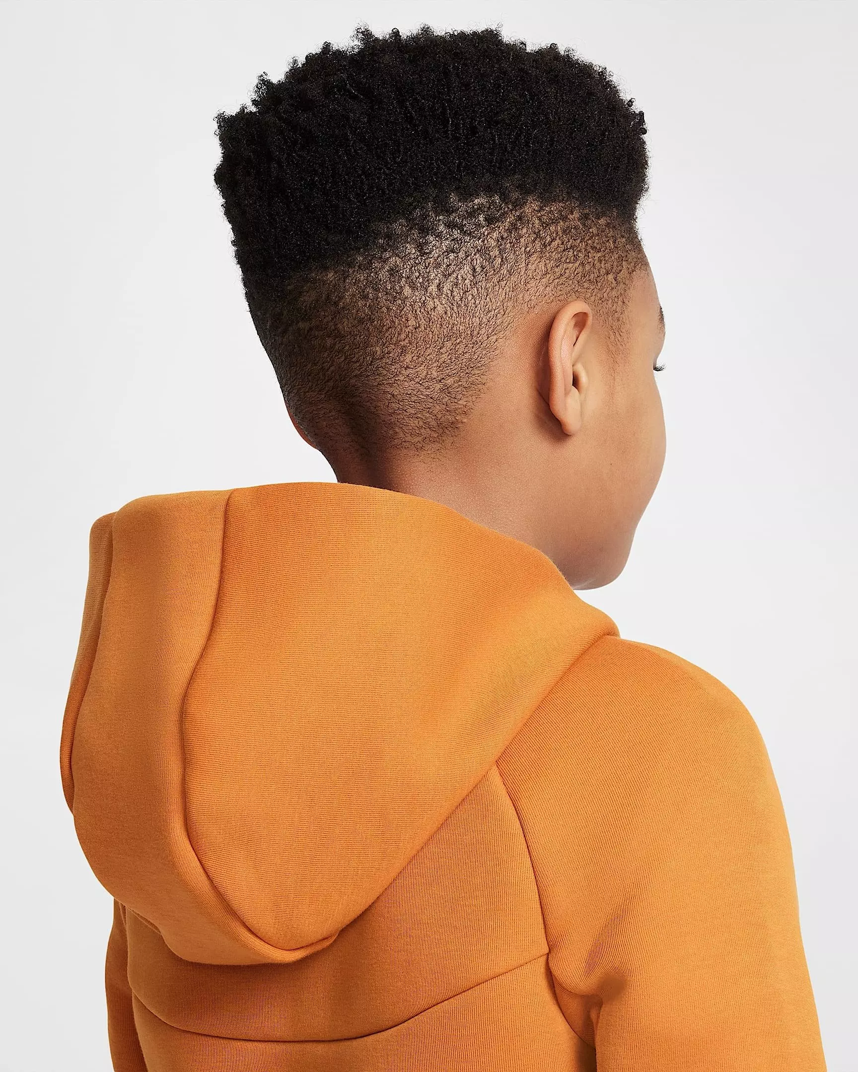 Nike Big Boys' Sportswear Tech Fleece Full-Zip Hooded Jacket - ORANGE