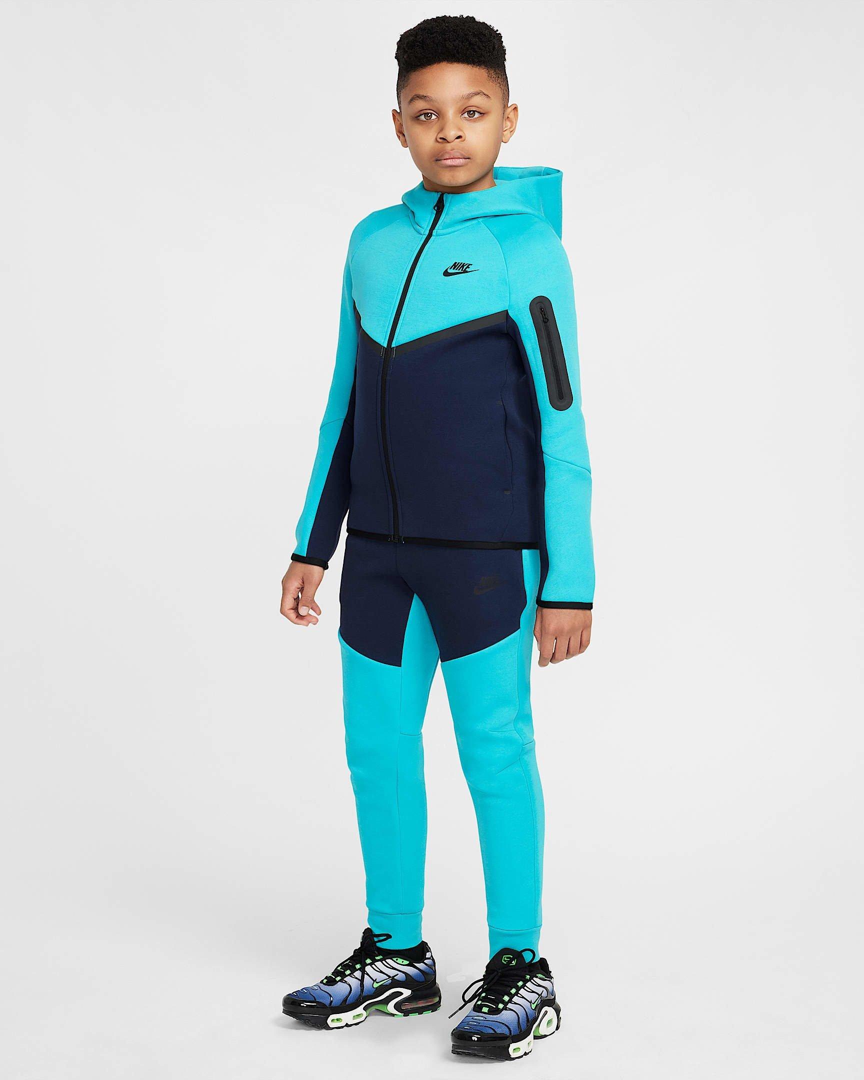Nike Big Boys' Sportswear Tech Fleece Joggers - TURQUOISE/BLUE Thumbnail View 10