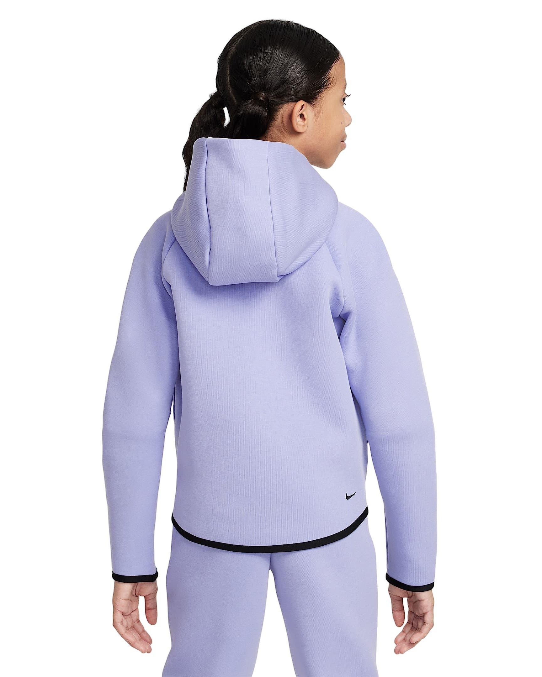 Nike Sportswear Tech Fleece Full-Zip Hooded Big Girls' Purple Jacket