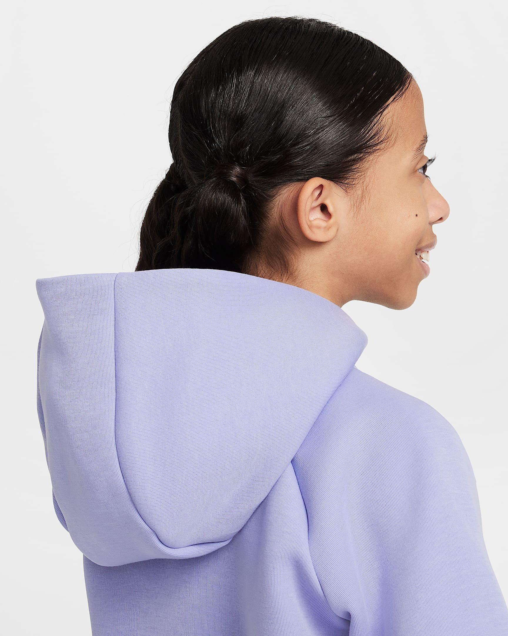 Nike Sportswear Tech Fleece Full-Zip Hooded Big Girls' Purple Jacket