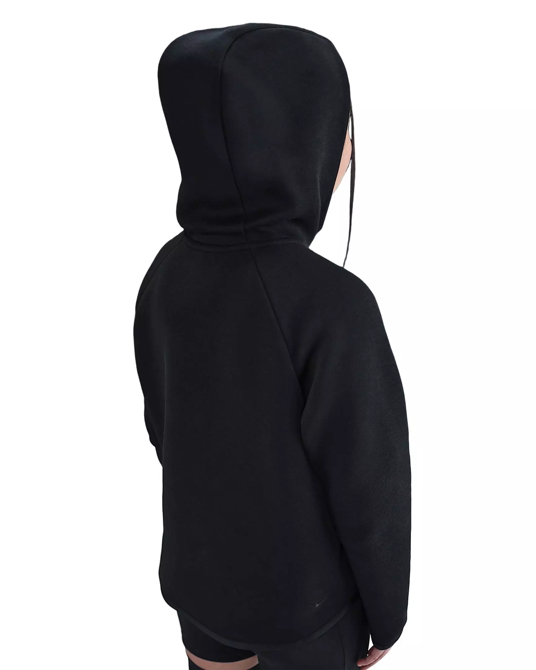 Nike Big Girls' Sportswear Fleece Tech FZ Long-Sleeve Jacket - BLACK