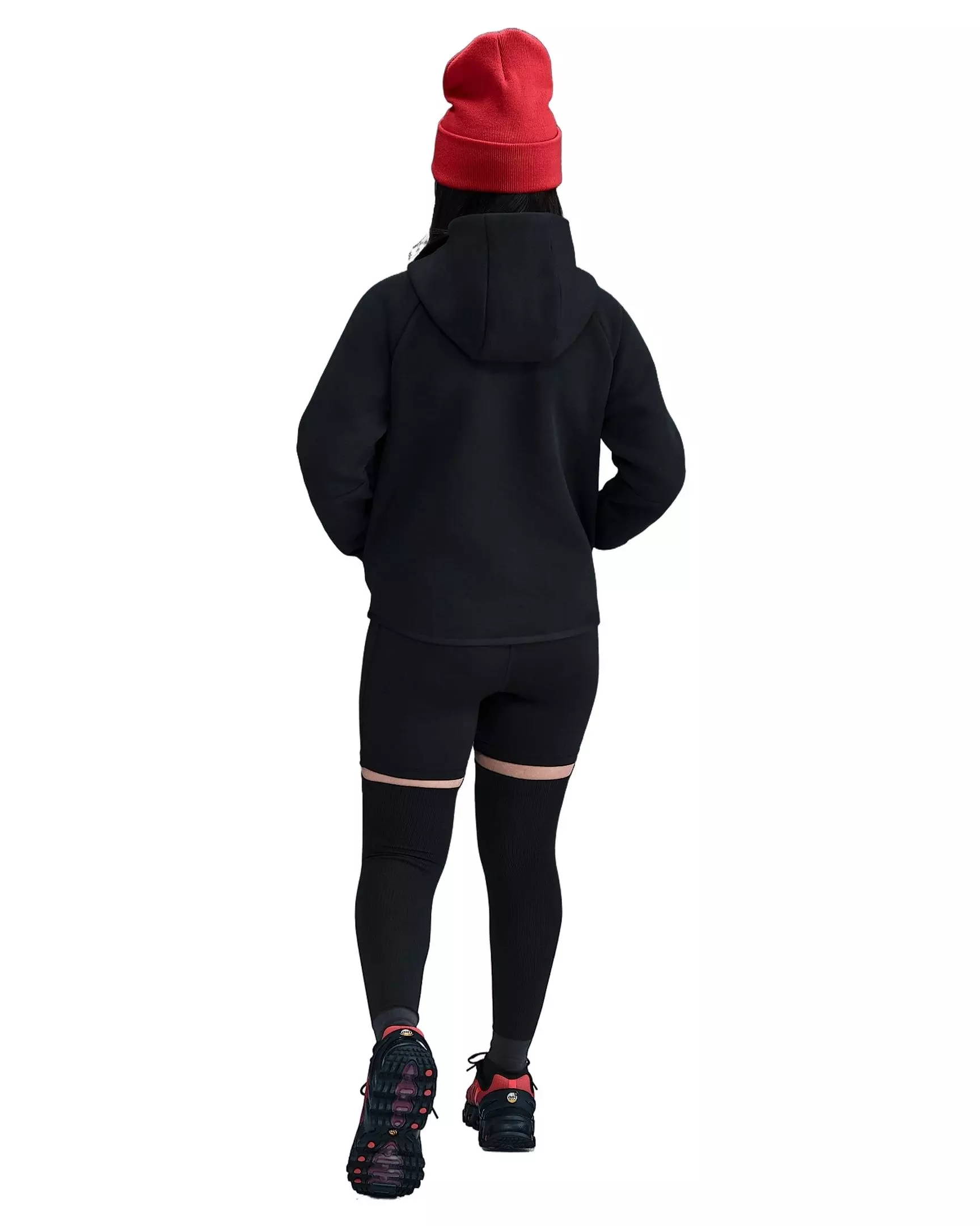 Nike Big Girls' Sportswear Fleece Tech FZ Long-Sleeve Jacket - BLACK