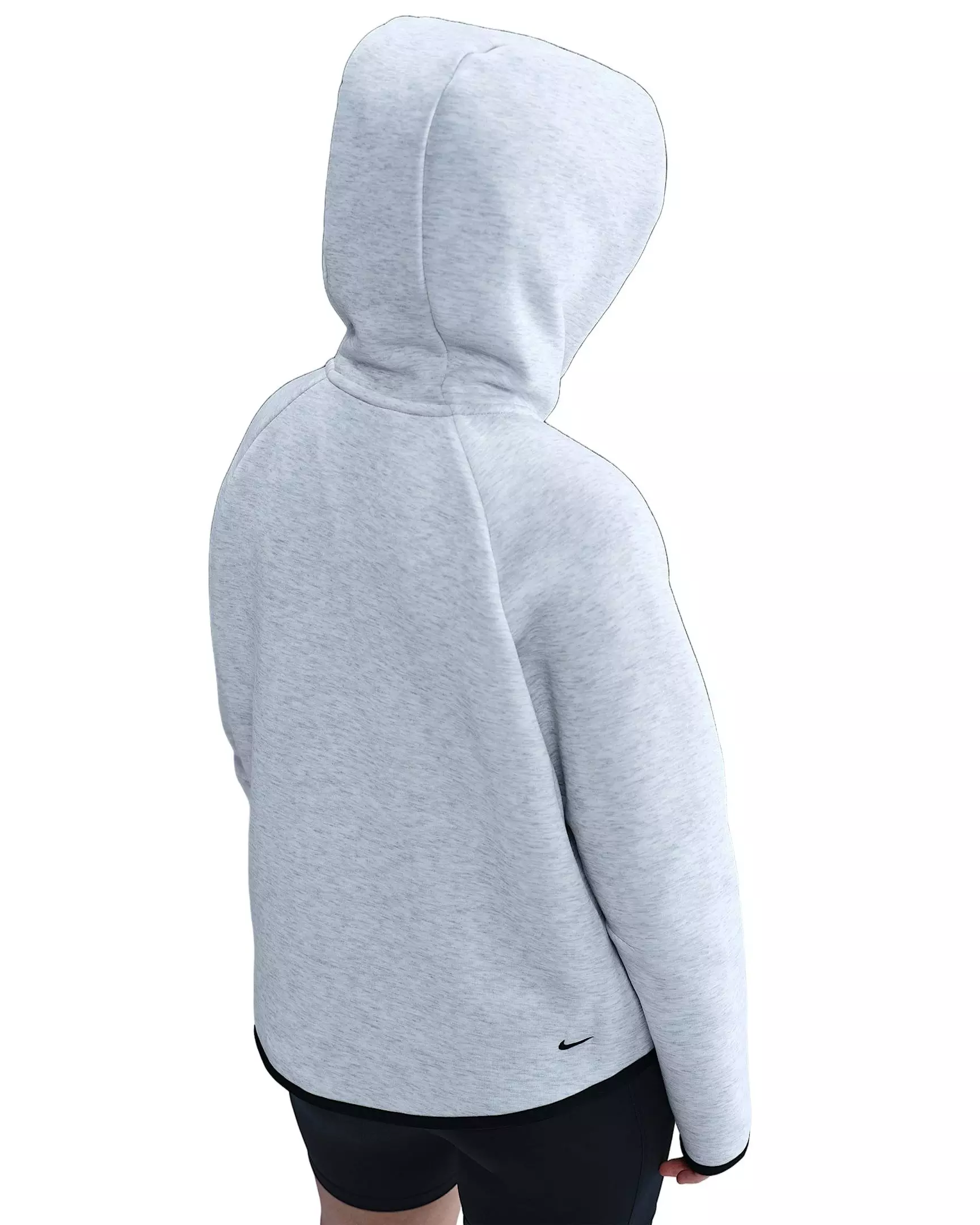 Nike Big Girls' Sportswear Fleece Tech FZ Long-Sleeve Jacket - GREY