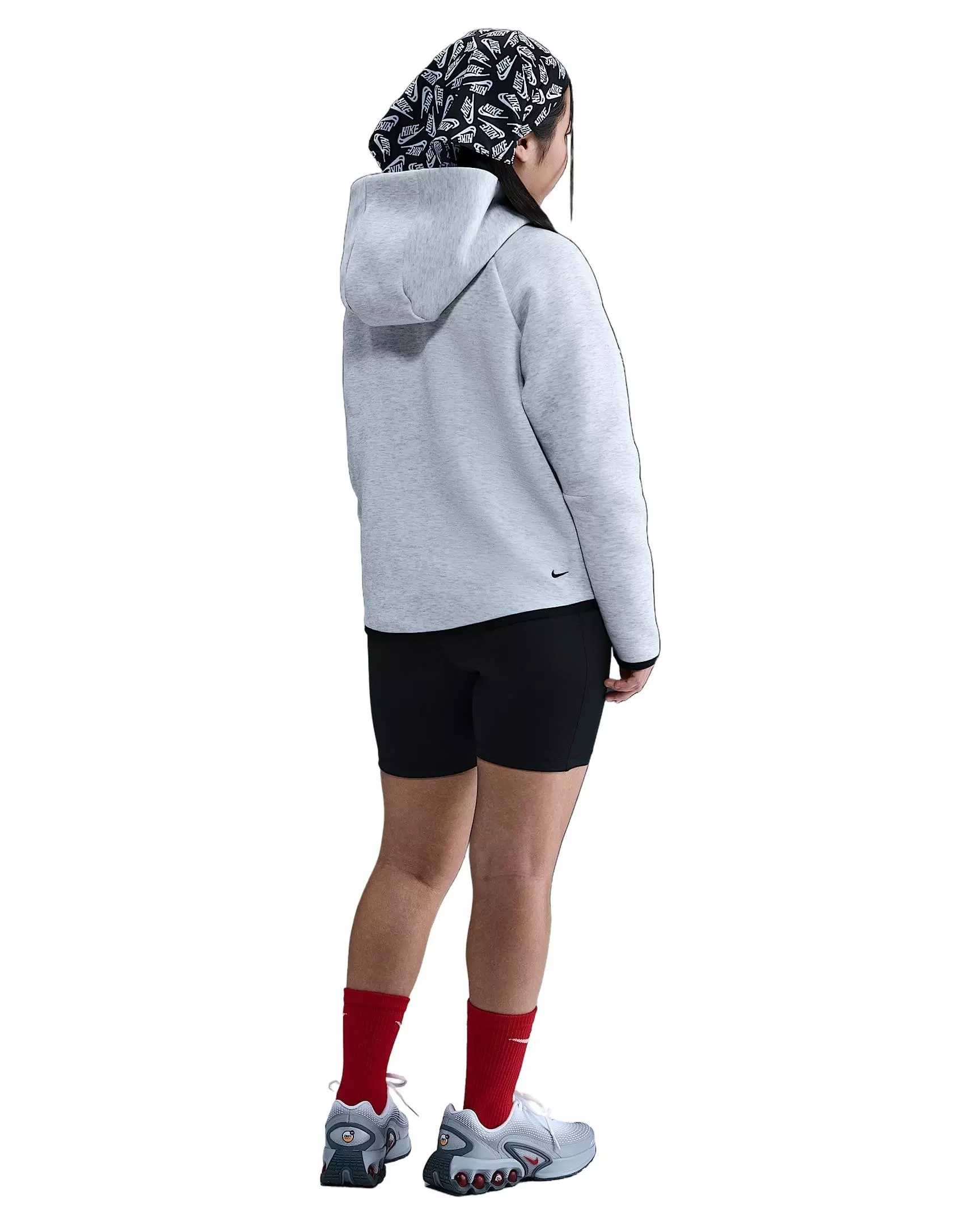 Nike Big Girls' Sportswear Fleece Tech FZ Long-Sleeve Jacket - GREY