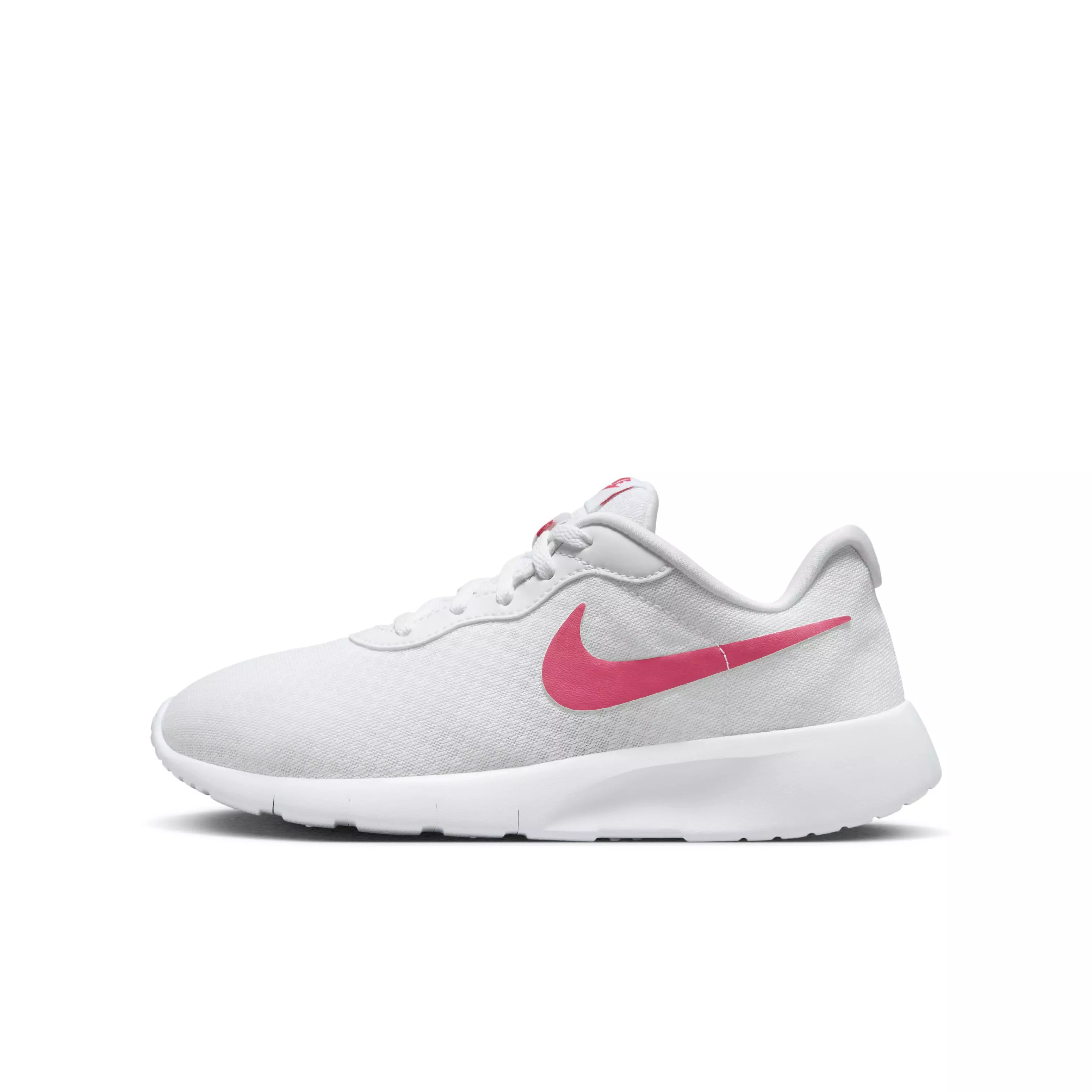 Nike Tanjun EasyOn "White/Barely Volt/Black/Aster Pink" Grade School Girls' Shoe - WHITE/VOLT/BLACK/PINK