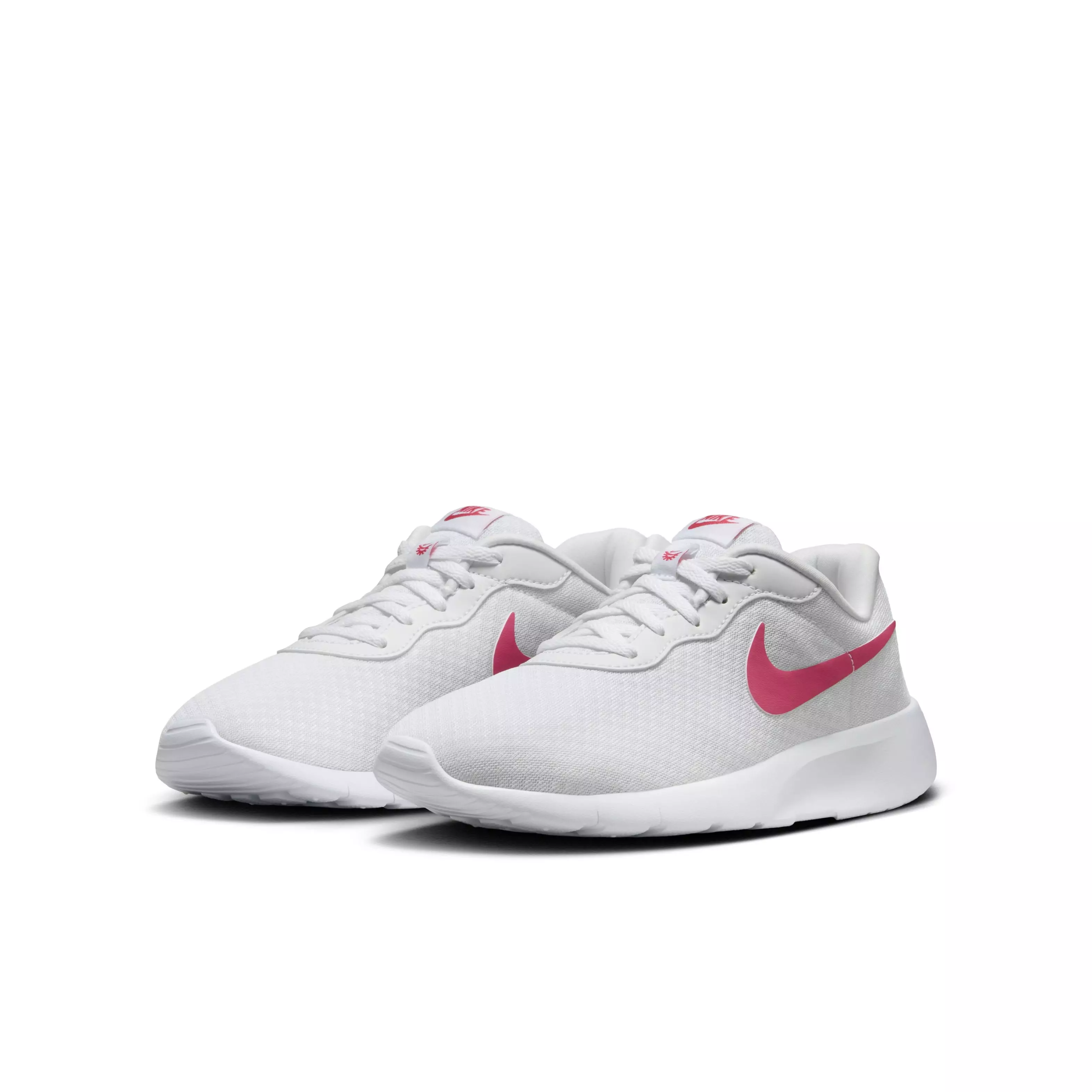 Nike Tanjun EasyOn "White/Barely Volt/Black/Aster Pink" Grade School Girls' Shoe - WHITE/VOLT/BLACK/PINK