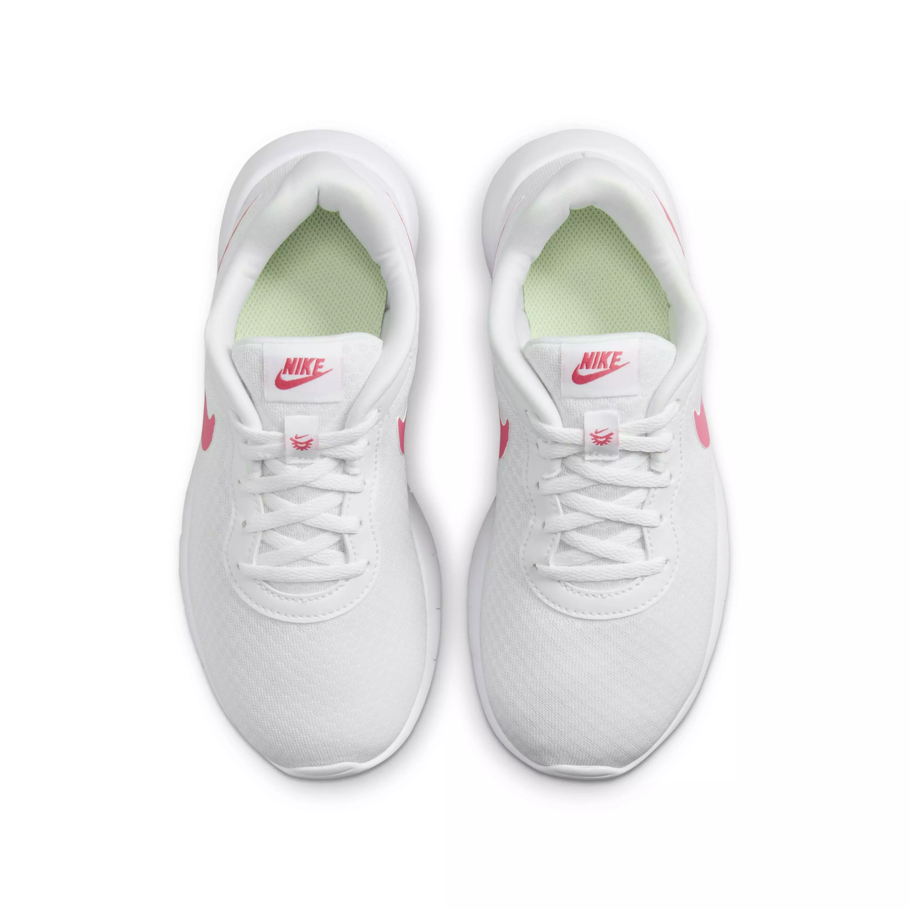 Nike Tanjun EasyOn "White/Barely Volt/Black/Aster Pink" Grade School Girls' Shoe - WHITE/VOLT/BLACK/PINK