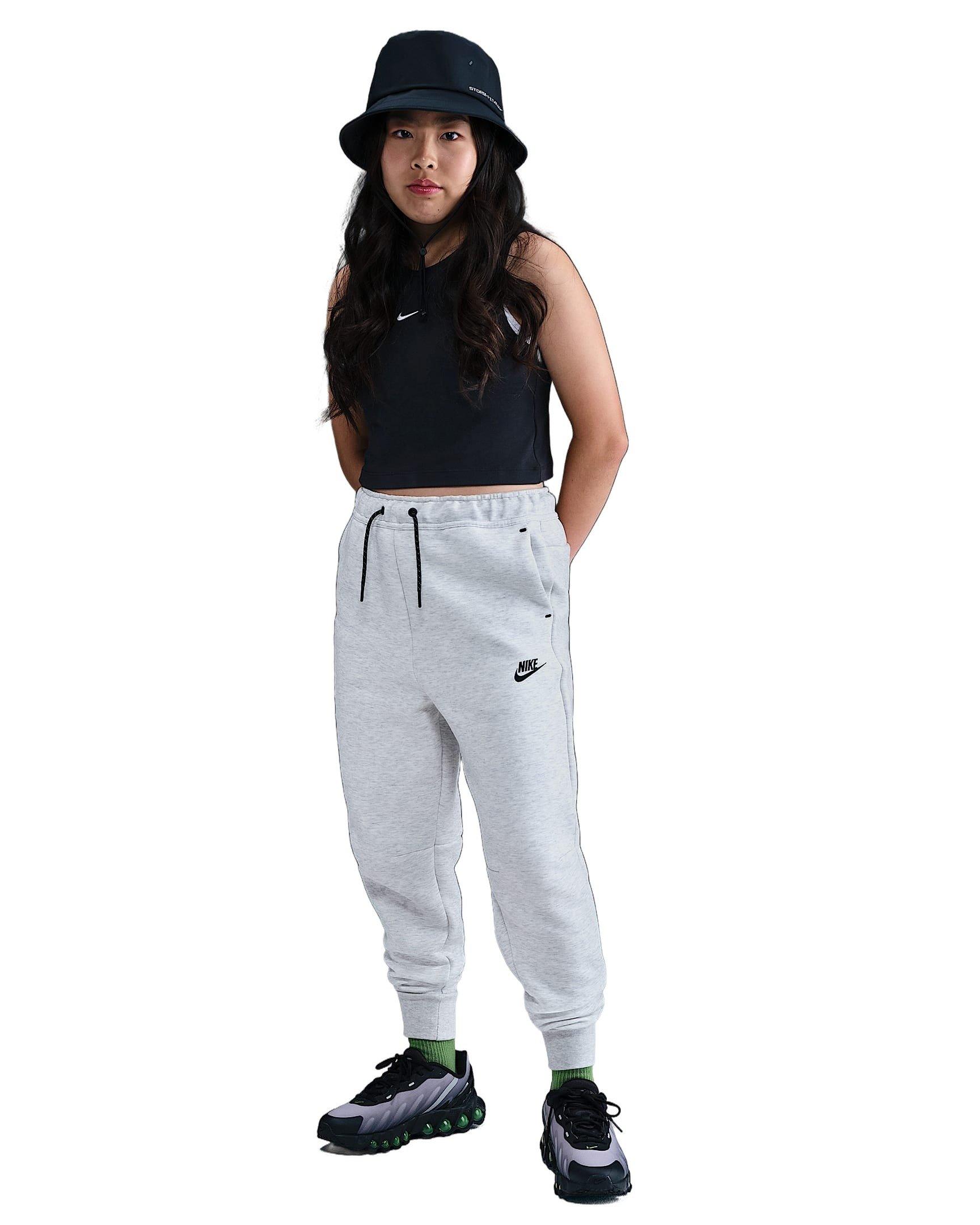 Nike Big Girls' Sportswear Fleece Tech Joggers - GREY Thumbnail View 4