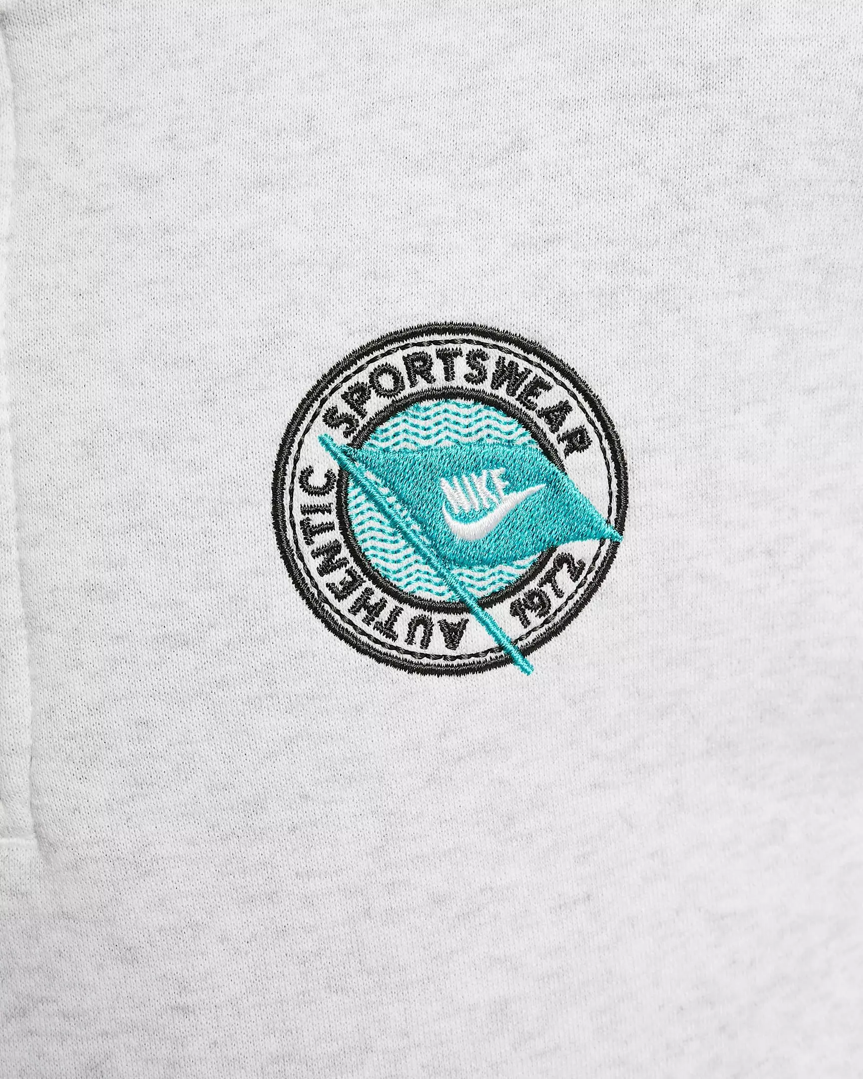 Nike Big Girls' Sportswear Club Fleece Long-Sleeve 1/2-Zip Top -Heather/Turquoise - HEATHER/TURQUOISE