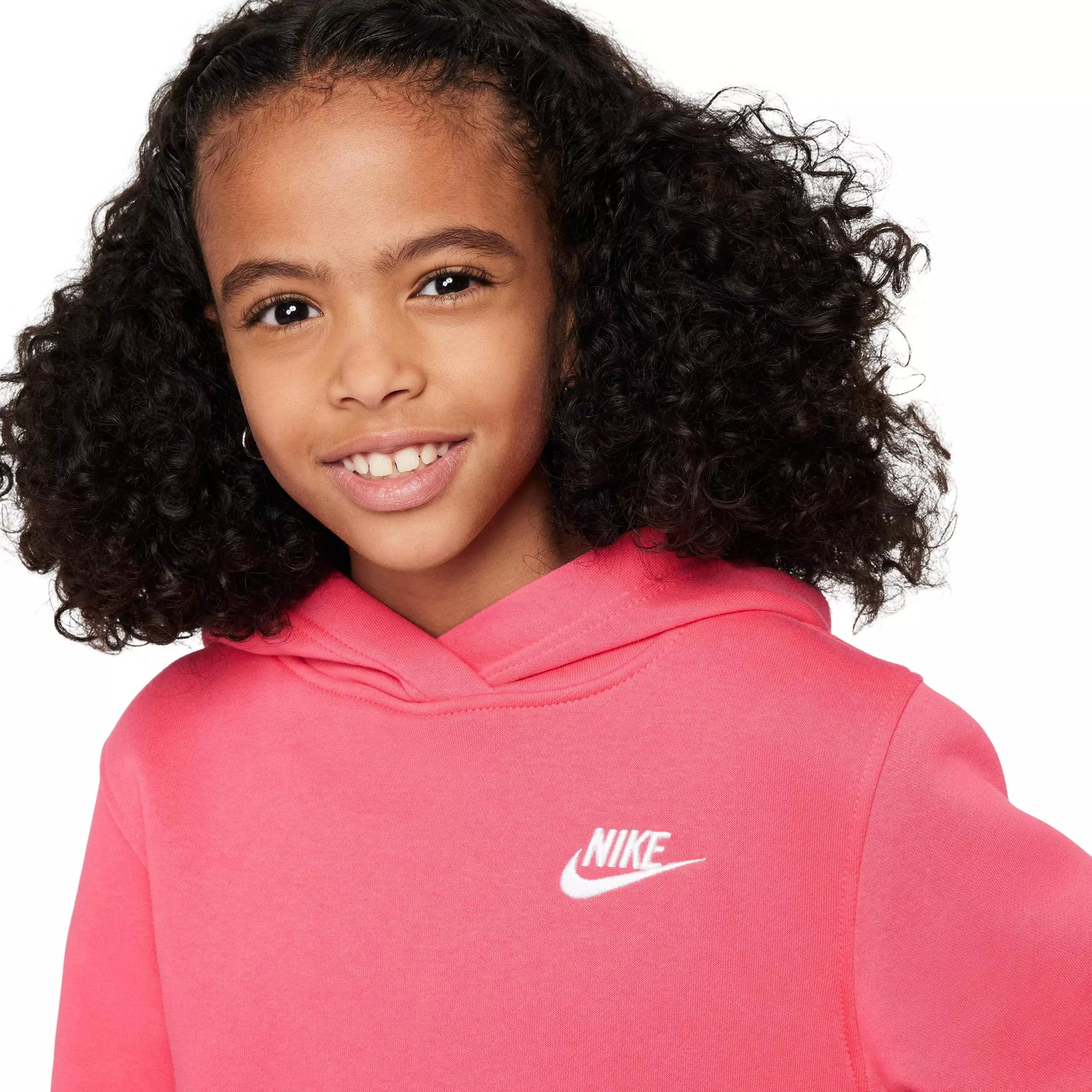 Nike Big Girls' Sportswear Club Fleece Pullover Hoodie - Pink - PINK