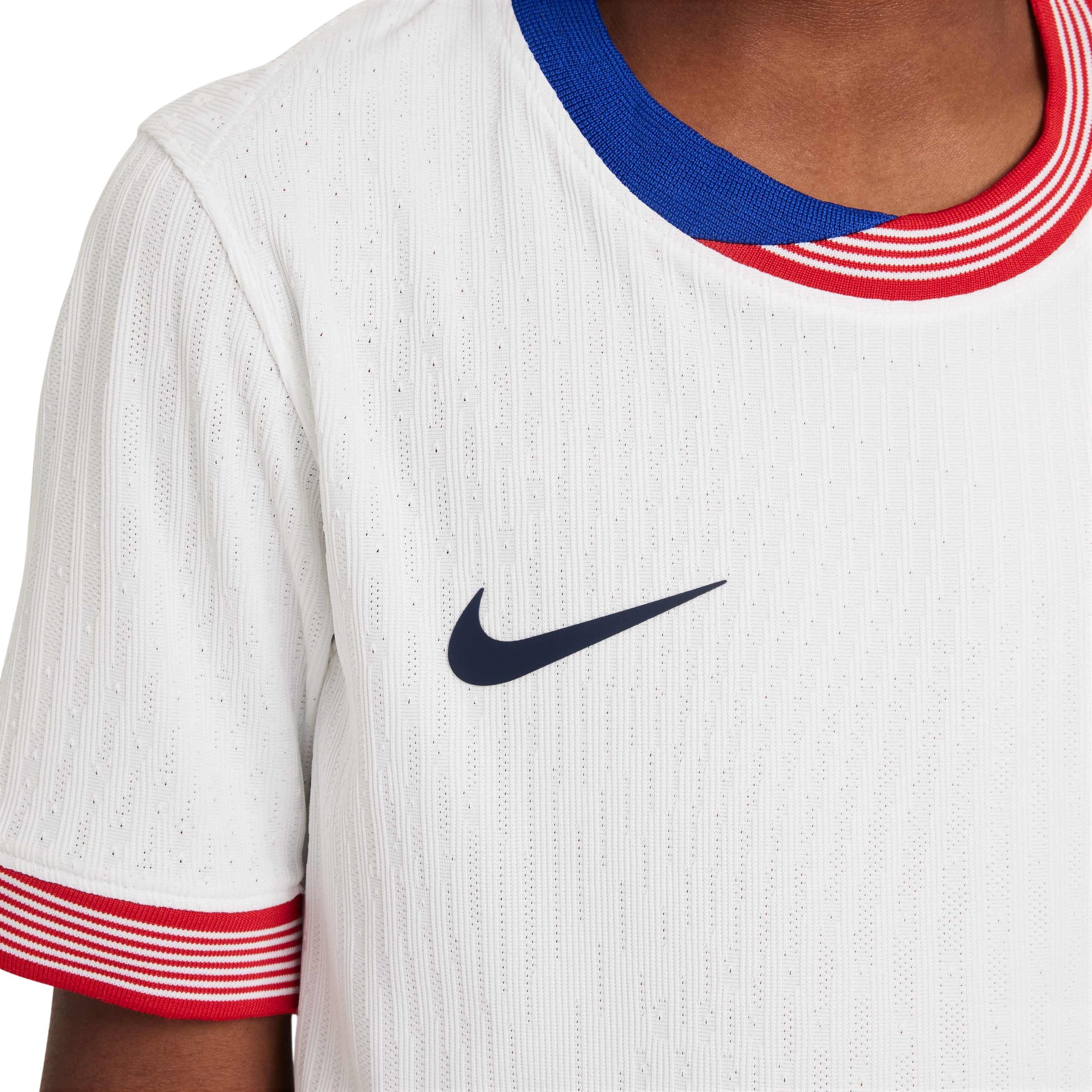 Nike Big Boys' USMNT 2024 Match Home Dri-FIT ADV Soccer Authentic Jersey - White - WHITE Thumbnail View 5