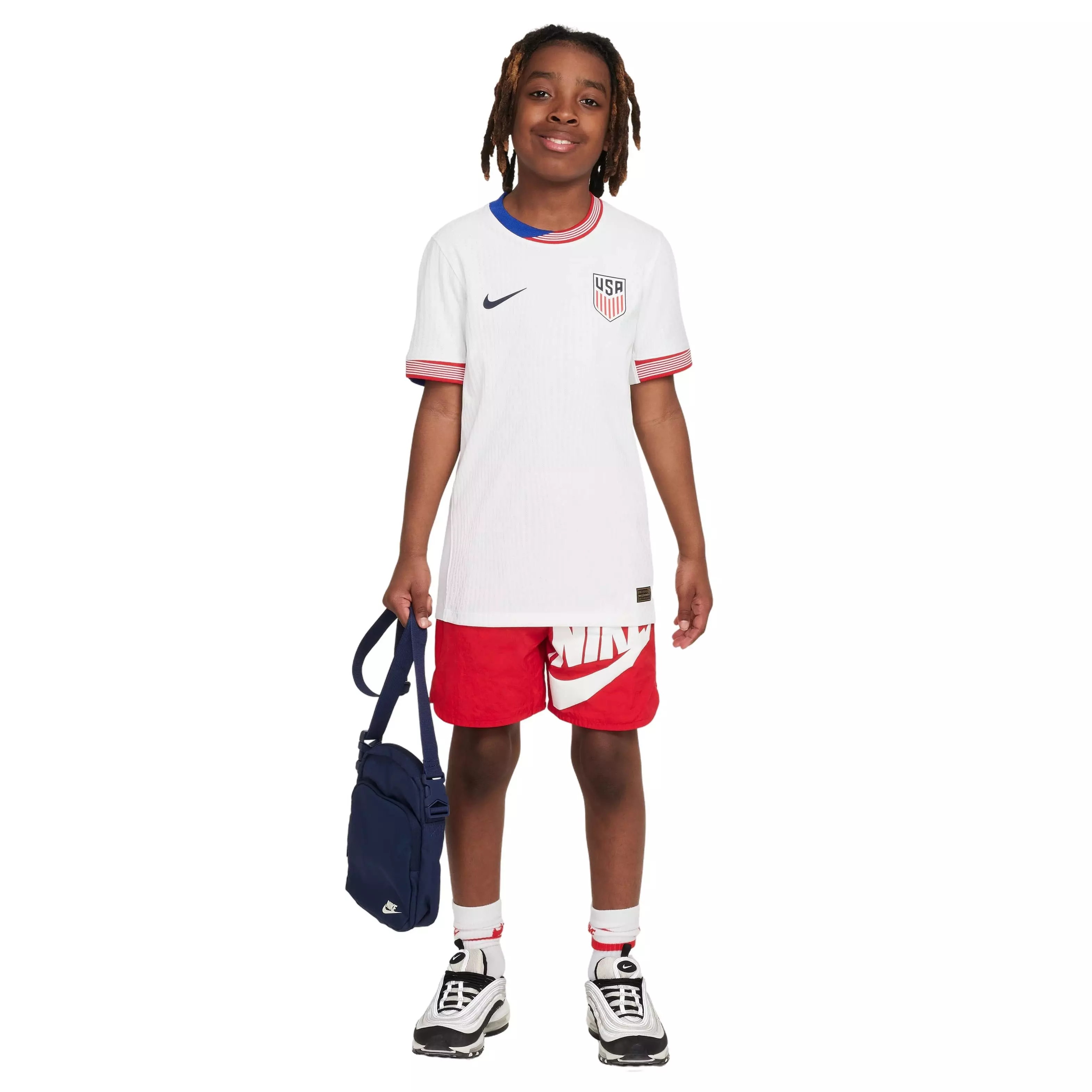 Nike Big Boys' USMNT 2024 Match Home Dri-FIT ADV Soccer Authentic Jersey - White - WHITE