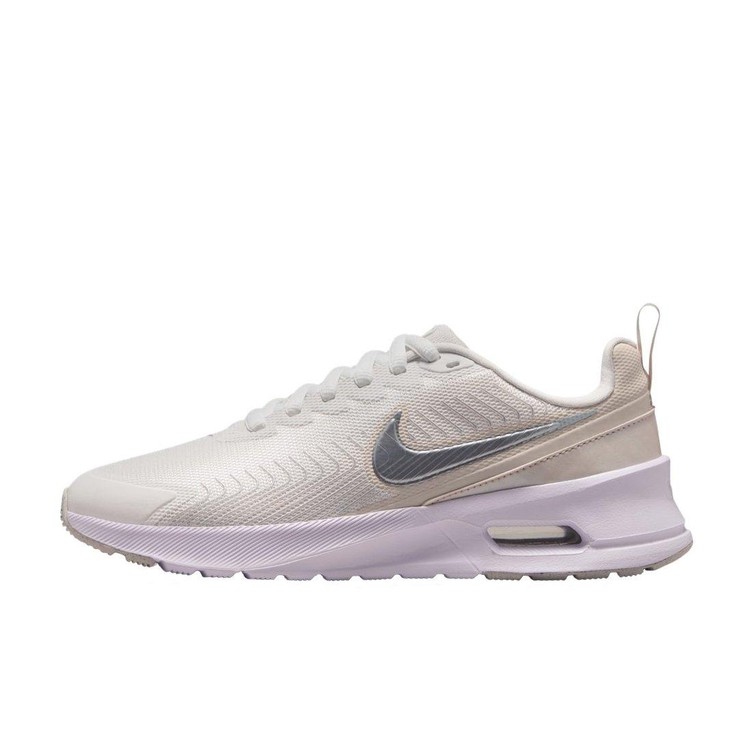 Nike Air Max Nuaxis SE "Summit White/Light Orewood Brown/White/Metallic Silver" Women's Shoe - WHITE/LT BROWN/WHITE/SILVER
