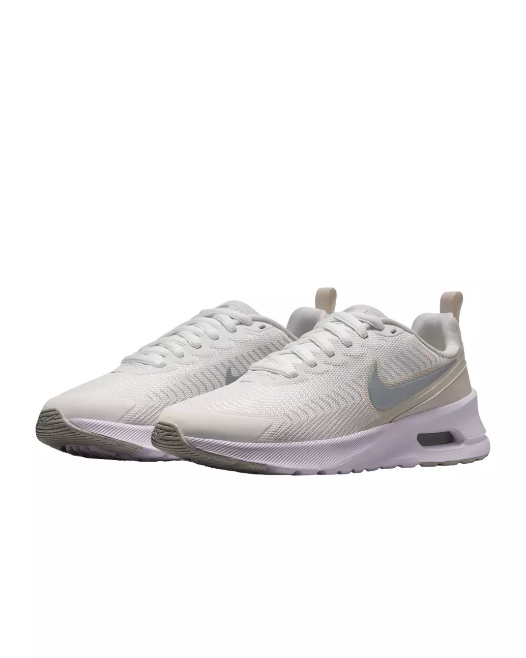 Nike Air Max Nuaxis SE "Summit White/Light Orewood Brown/White/Metallic Silver" Women's Shoe - WHITE/LT BROWN/WHITE/SILVER
