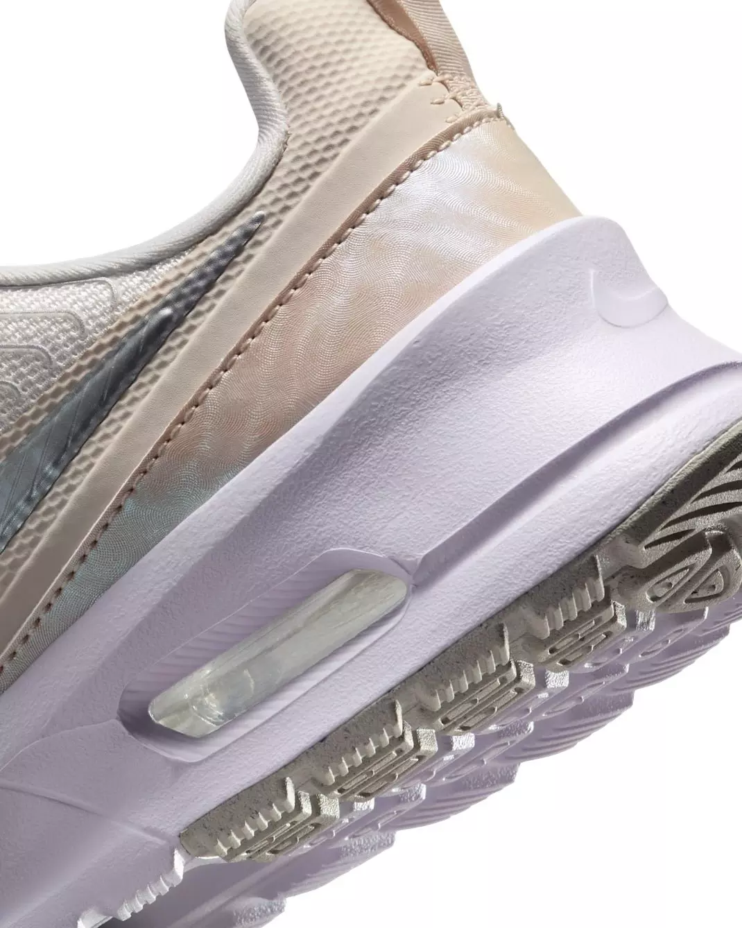 Nike Air Max Nuaxis SE "Summit White/Light Orewood Brown/White/Metallic Silver" Women's Shoe - WHITE/LT BROWN/WHITE/SILVER