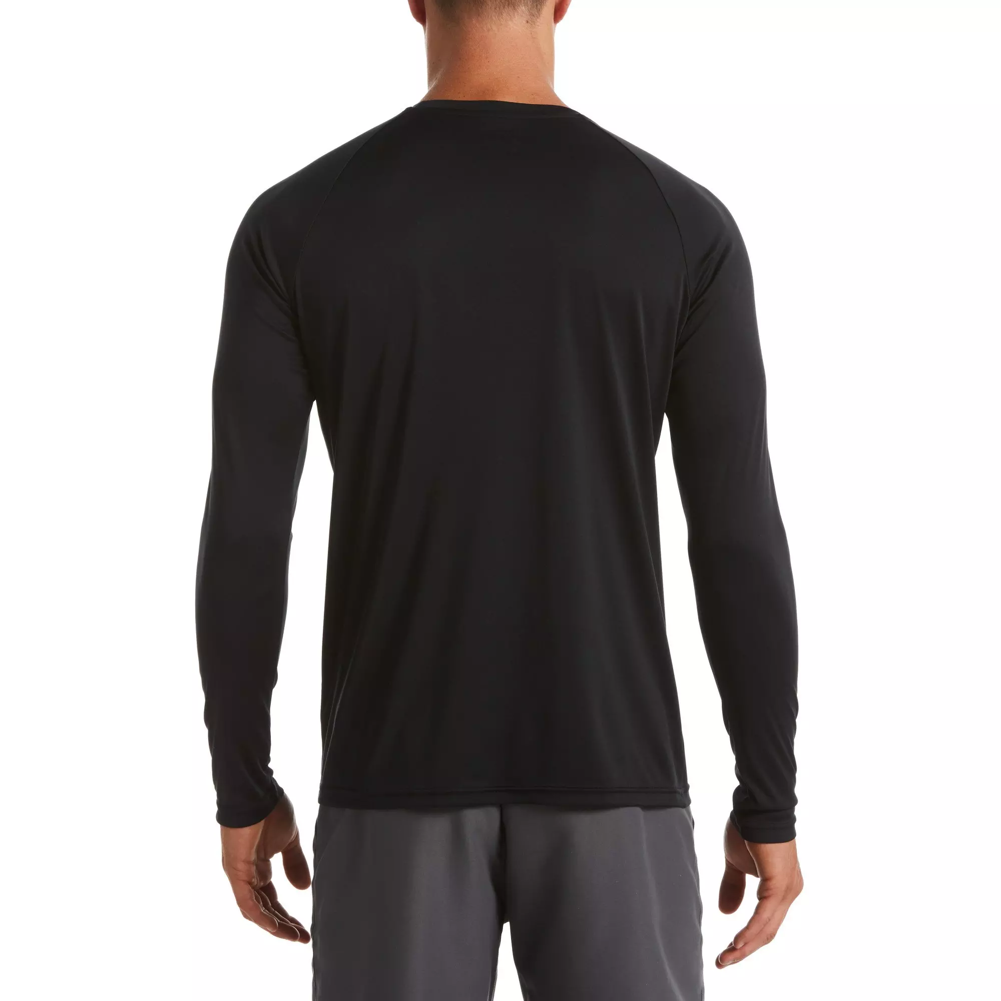 Nike Men's Swim Hydroguard Essential Dri-FIT UV Long Sleeve Top - BLACK