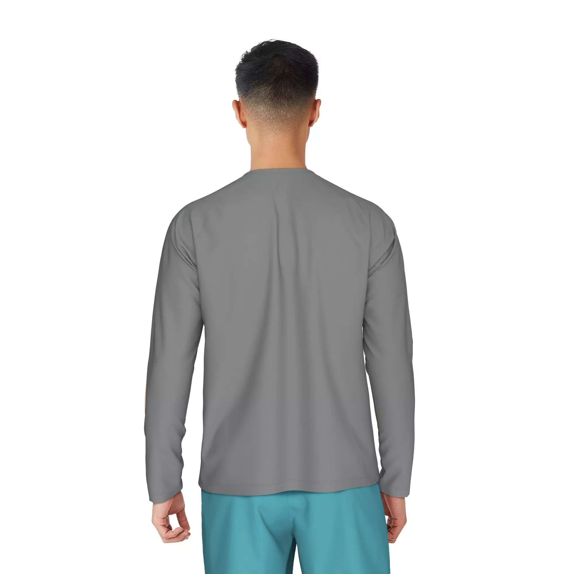 Nike Men's Swim Hydroguard Essential Dri-FIT UV Long Sleeve Top - GREY