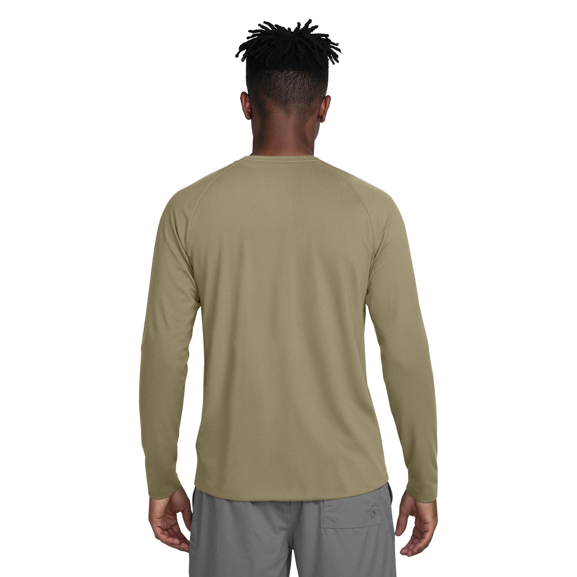 Nike Men's Swim Hydroguard Essential Dri-FIT UV Long Sleeve Top - BEIGE Thumbnail View 2