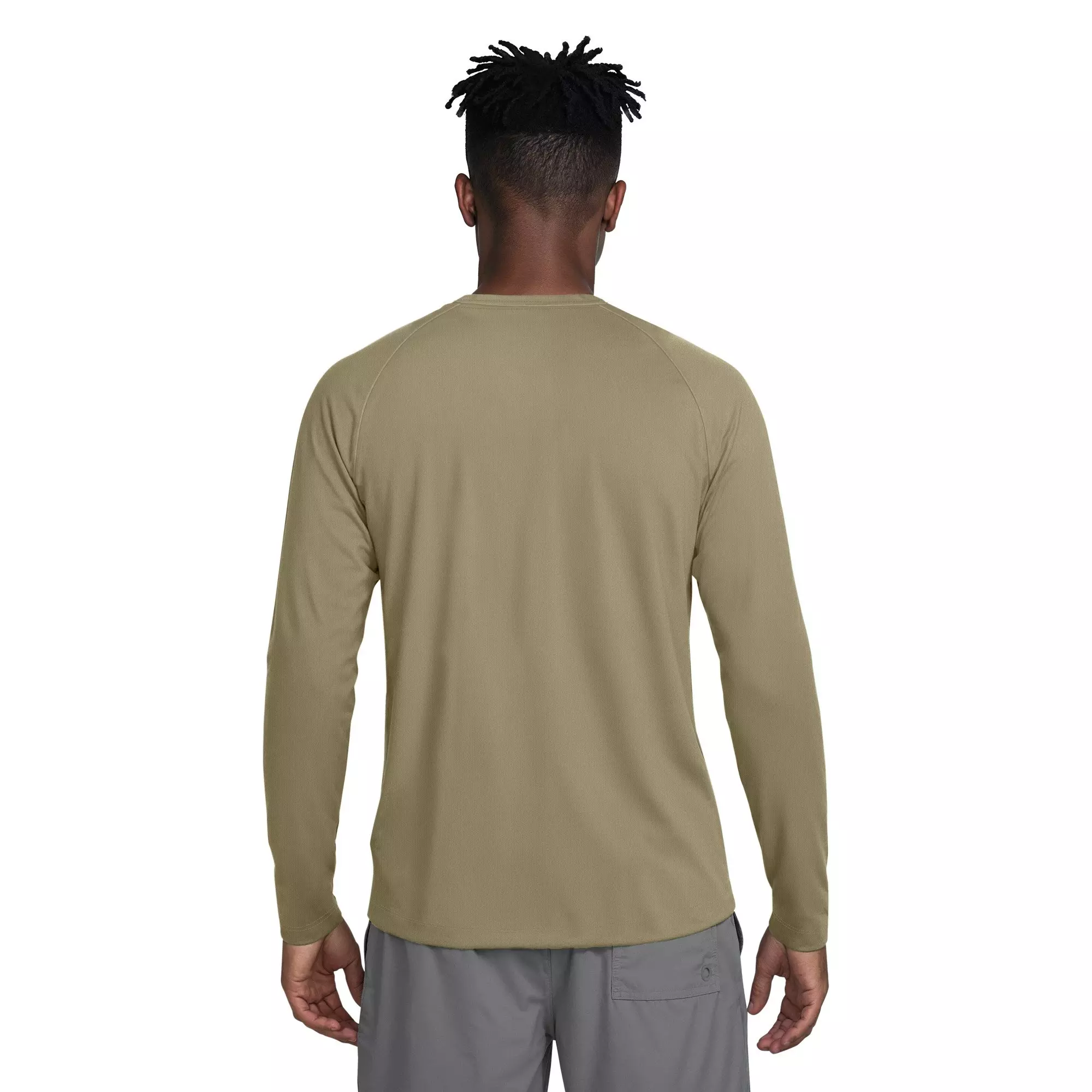 Nike Men's Swim Hydroguard Essential Dri-FIT UV Long Sleeve Top - BEIGE